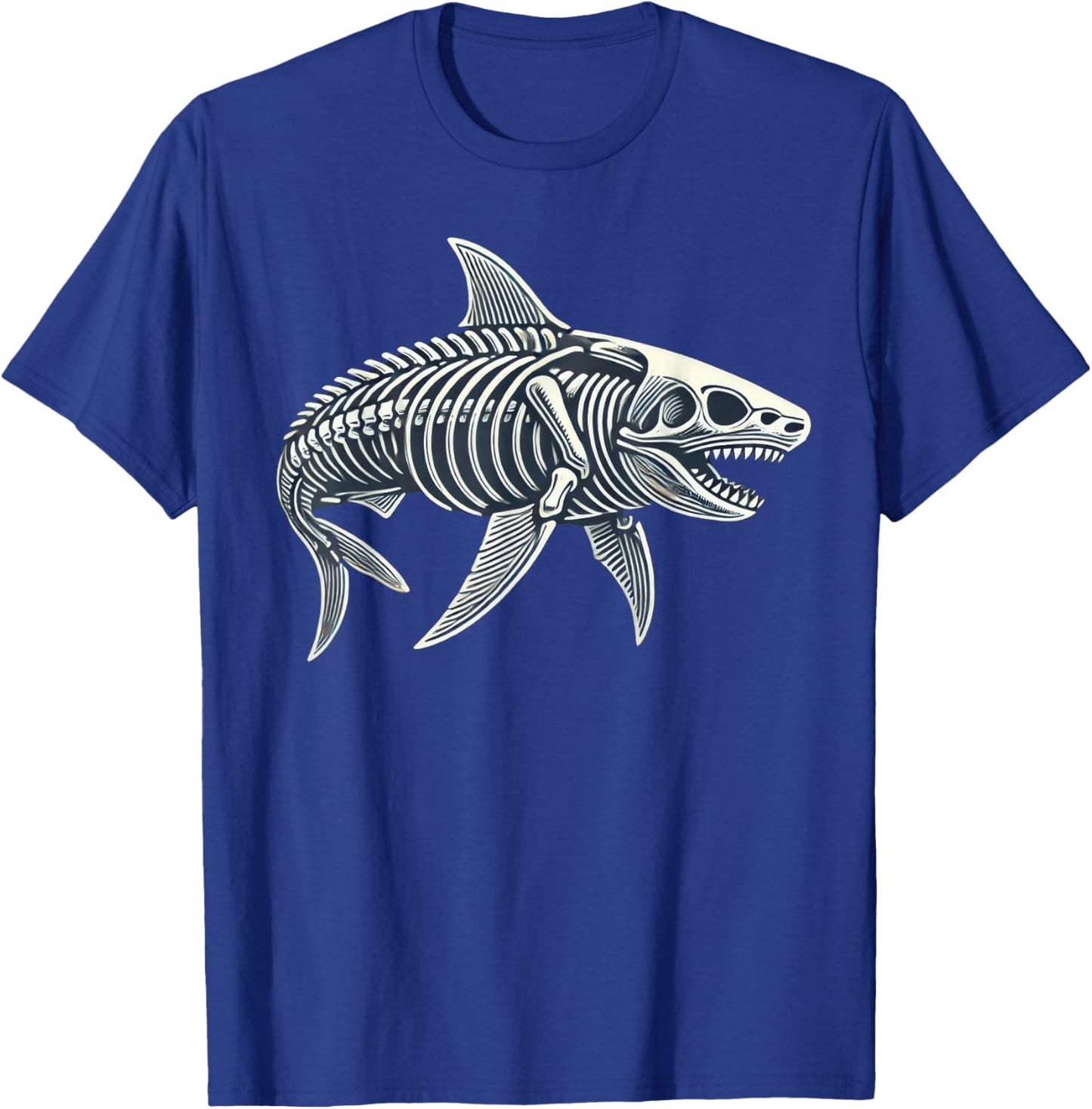 Shark Skeleton Halloween T-Shirt - T-Shirt | Royal