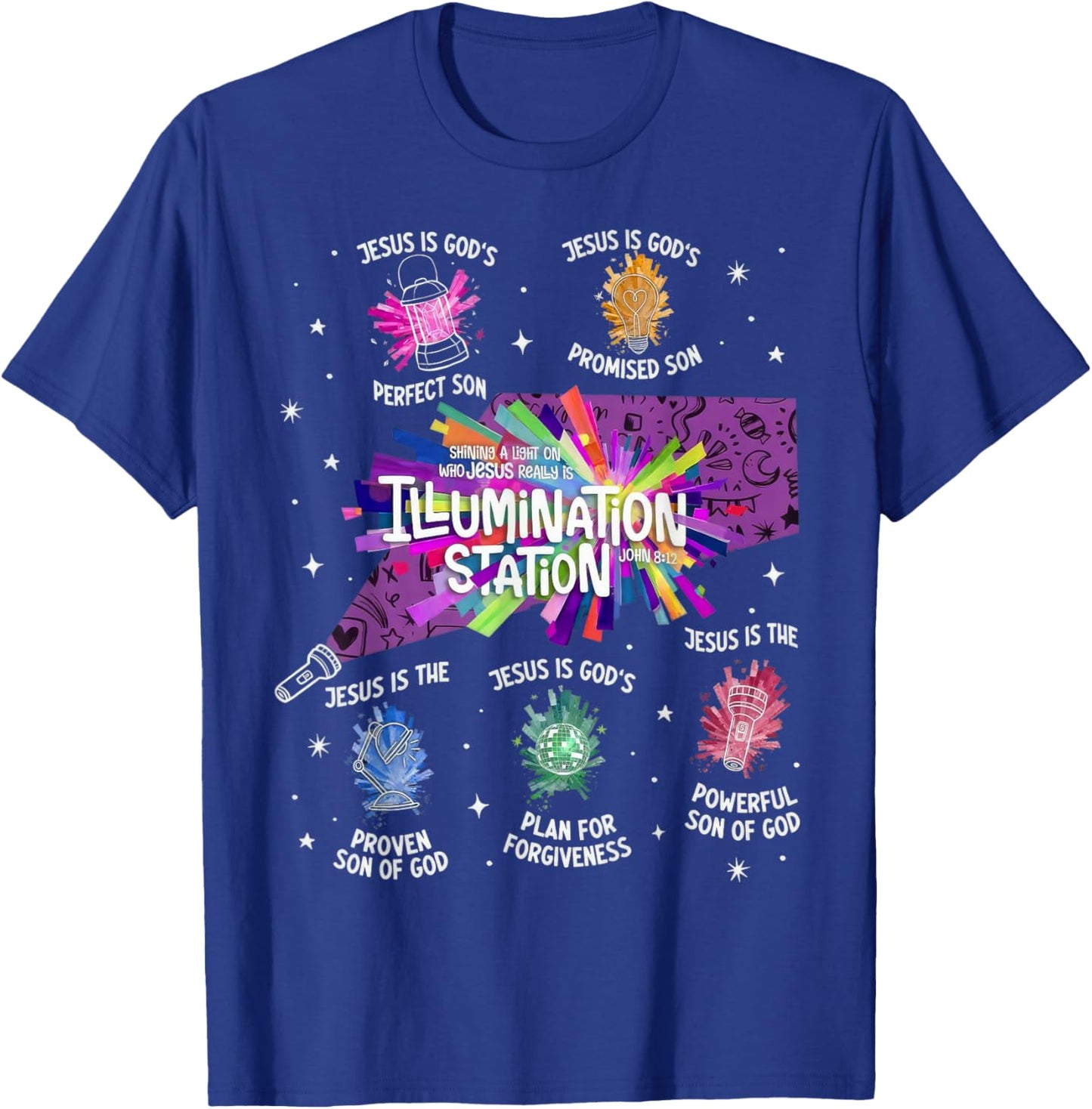 Illumination Station VBS 2026 Bible Jesus Christian Lights T-Shirt - T-Shirt | Royal
