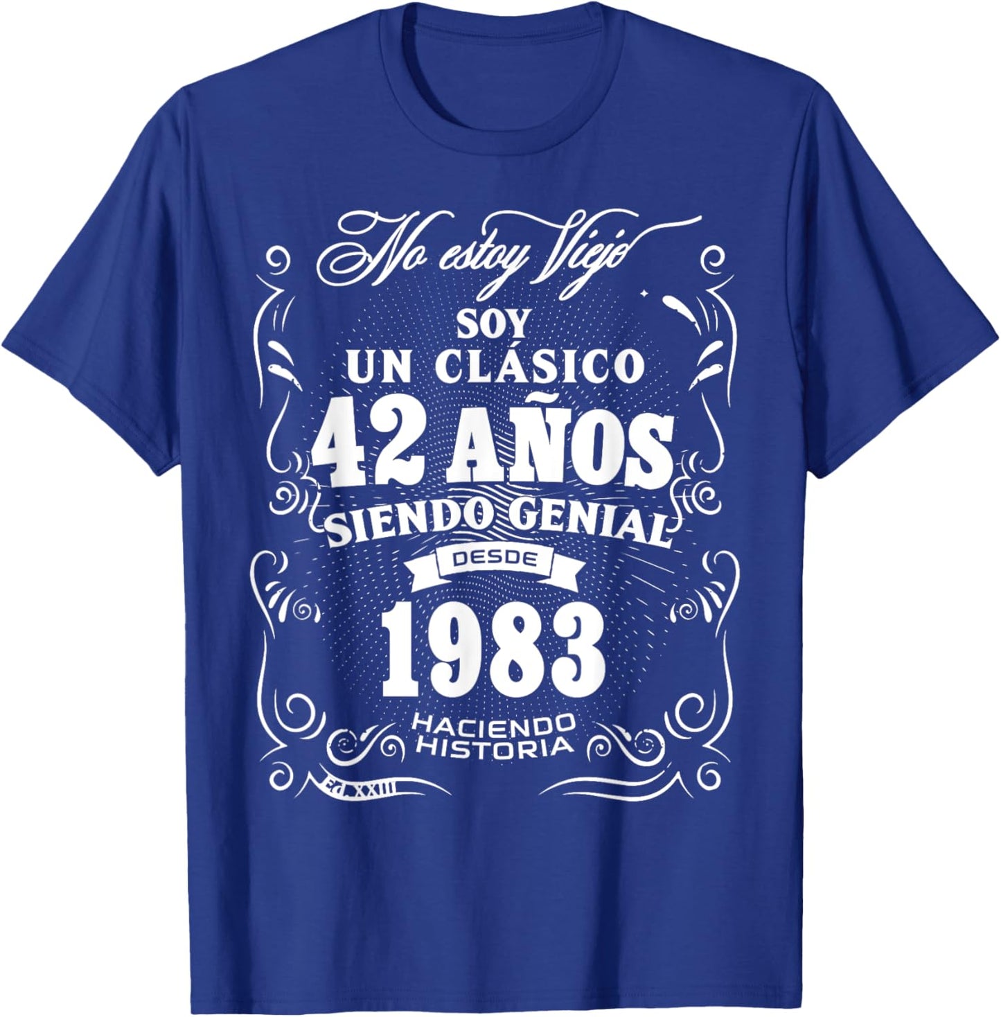 Vintage 42nd Birthday Men Funny 1983 42 Birthday Spanish T-Shirt - T-Shirt | Royal