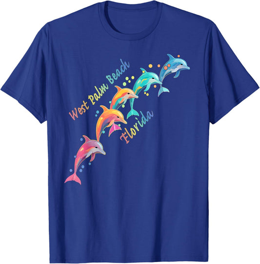 Dolphin Lover West Palm Beach FL Family Beach Vacation T-Shirt - T-Shirt | Royal