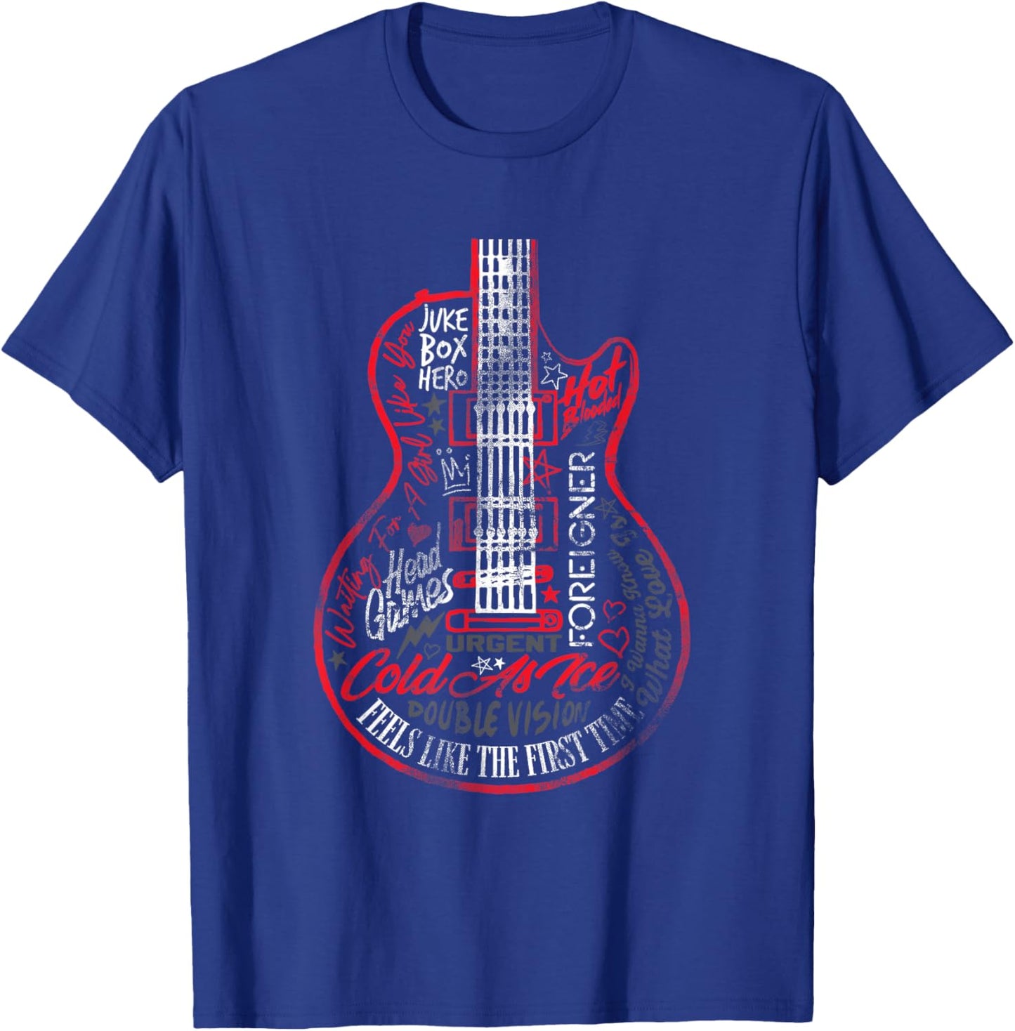 Foreigner Juke Box Hero Tracklist T-Shirt - T-Shirt | Royal