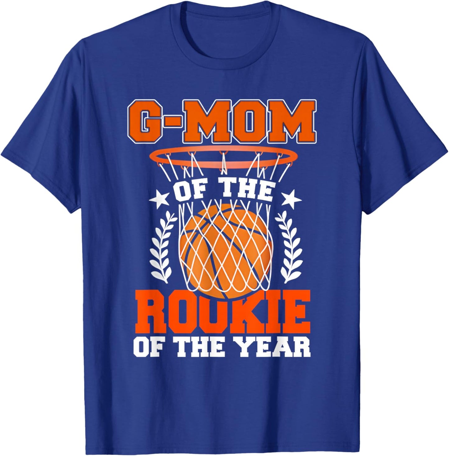 G Mom of Rookie 1st Basketball Bday Theme Matching T-Shirt - T-Shirt | Royal