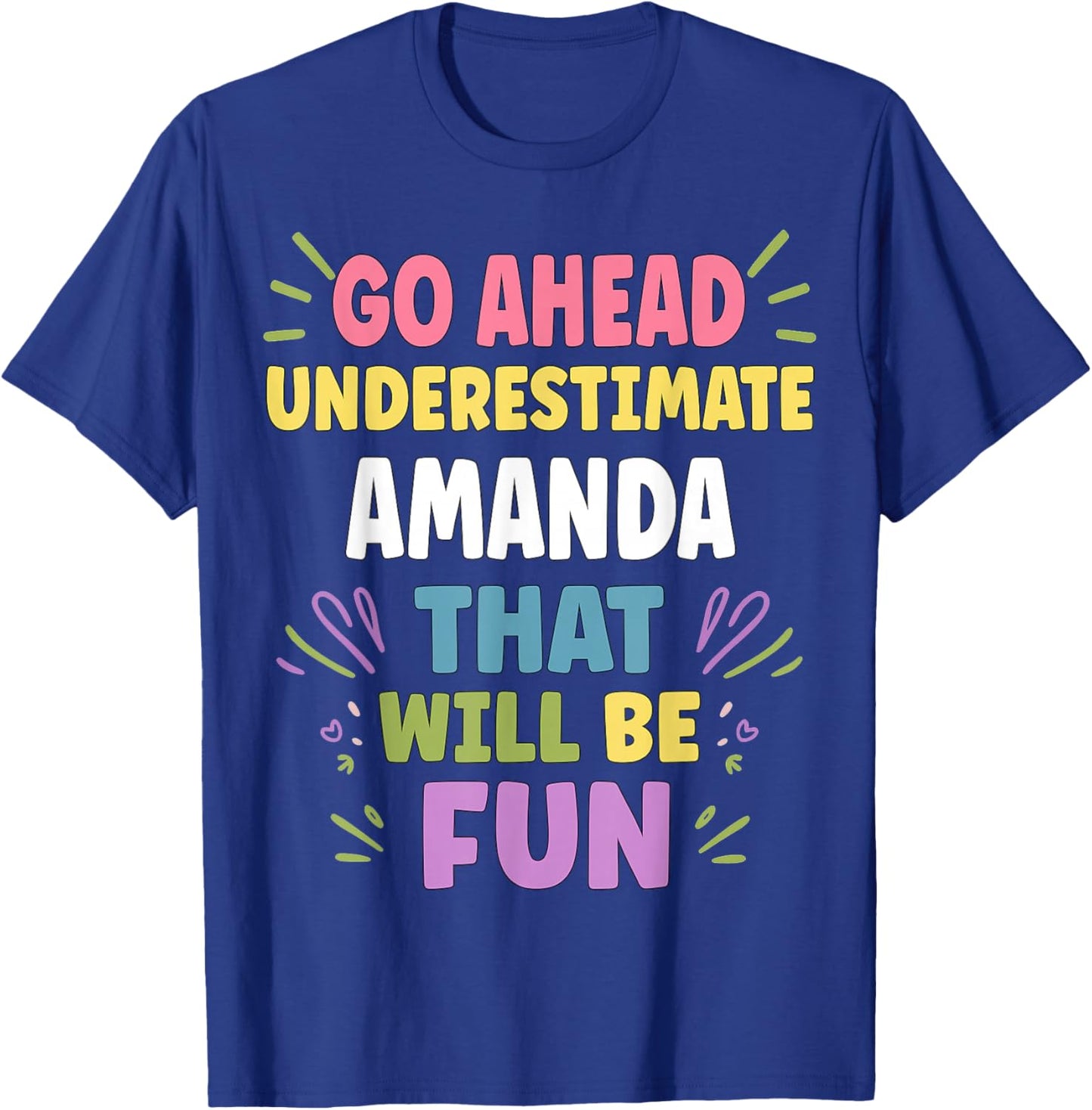 Amanda Personalized Women's Gift Custom Amanda T-Shirt - T-Shirt | Royal