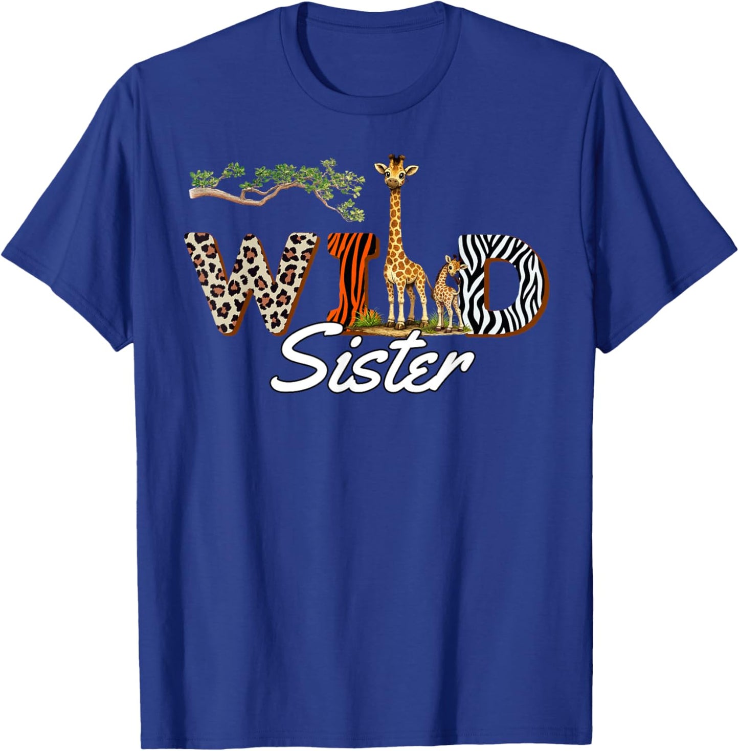 Wild Sister Safari Big Sis Birthday T-Shirt - T-Shirt | Royal