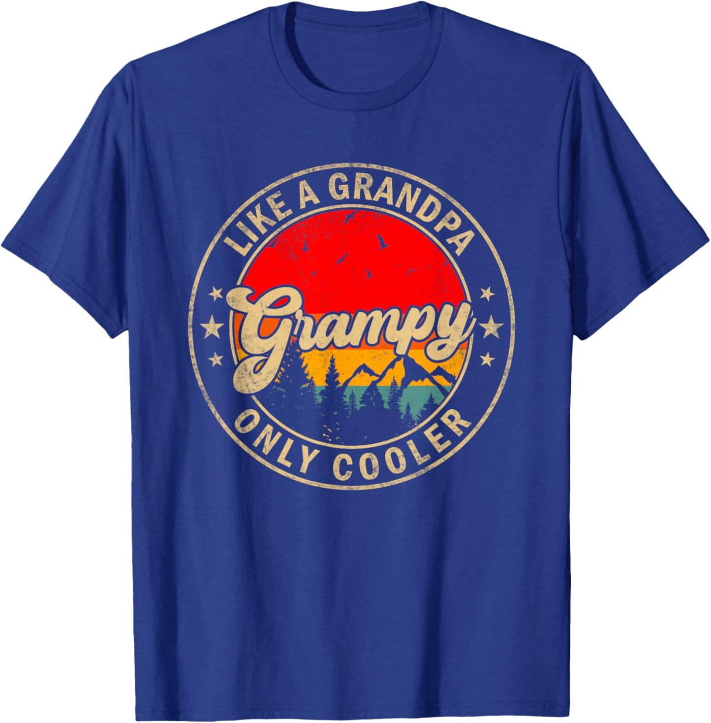 Grampy Like A Grandpa Only Cooler Funny Papa Grandpa T-Shirt - T-Shirt | Royal