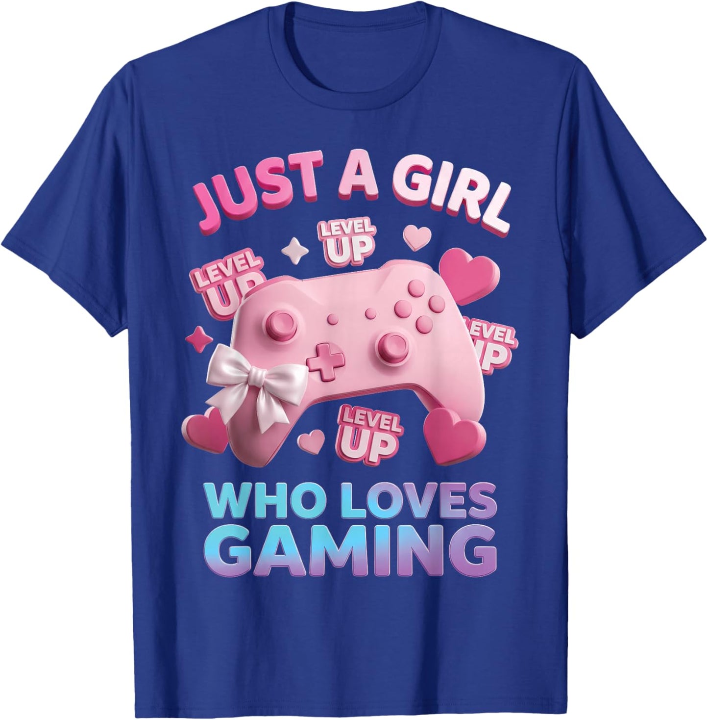Just A Girl Who Loves Gaming Women Mom Sister Cute Gamer T-Shirt - T-Shirt | Royal