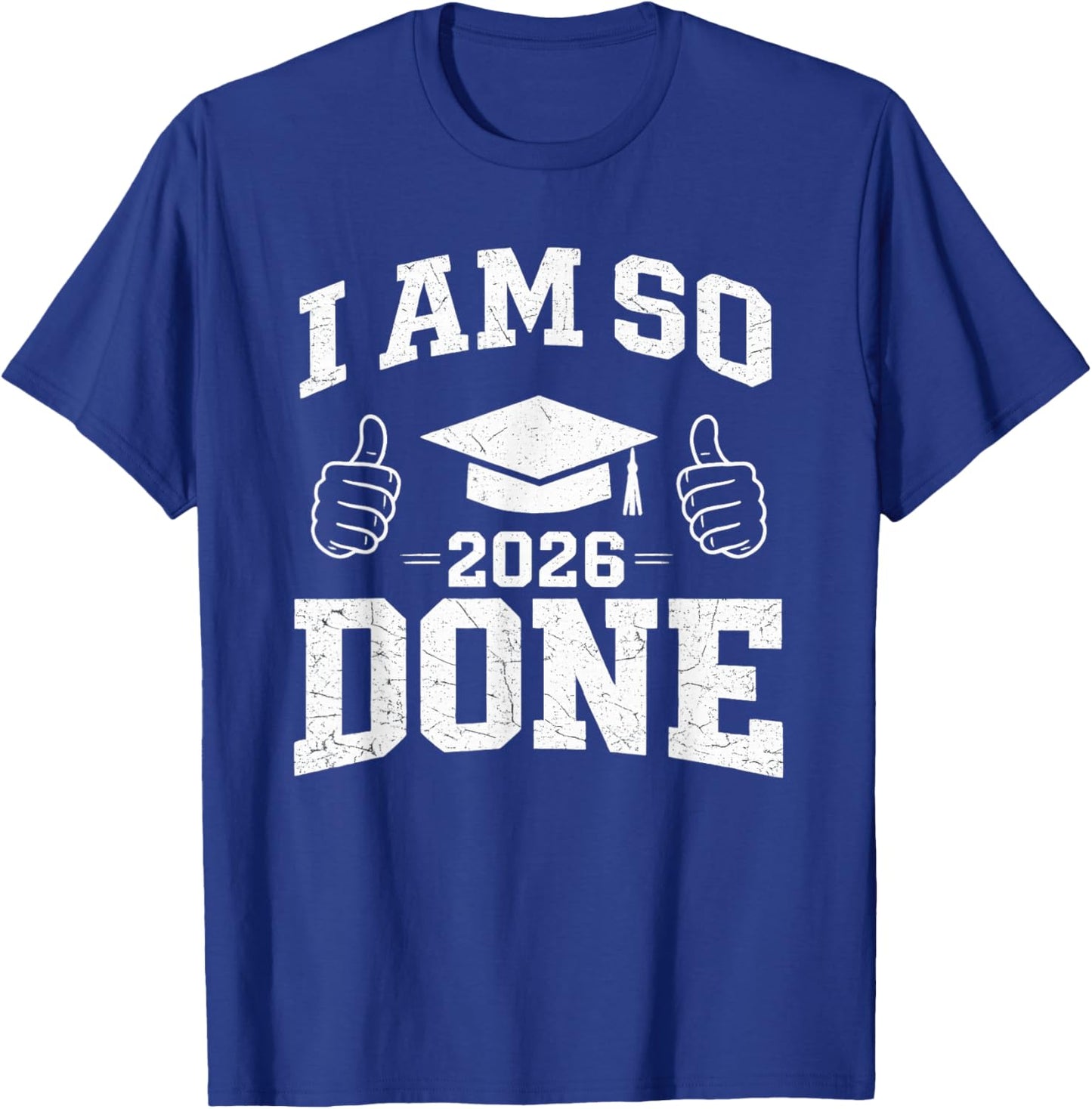 Retro Vintage Class of 2026 Senior Graduation Celebration T-Shirt - T-Shirt | Royal
