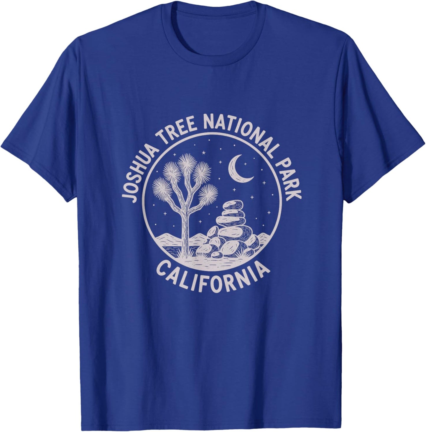Vintage Joshua Tree National Park California Sketch Design T-Shirt - T-Shirt | Royal