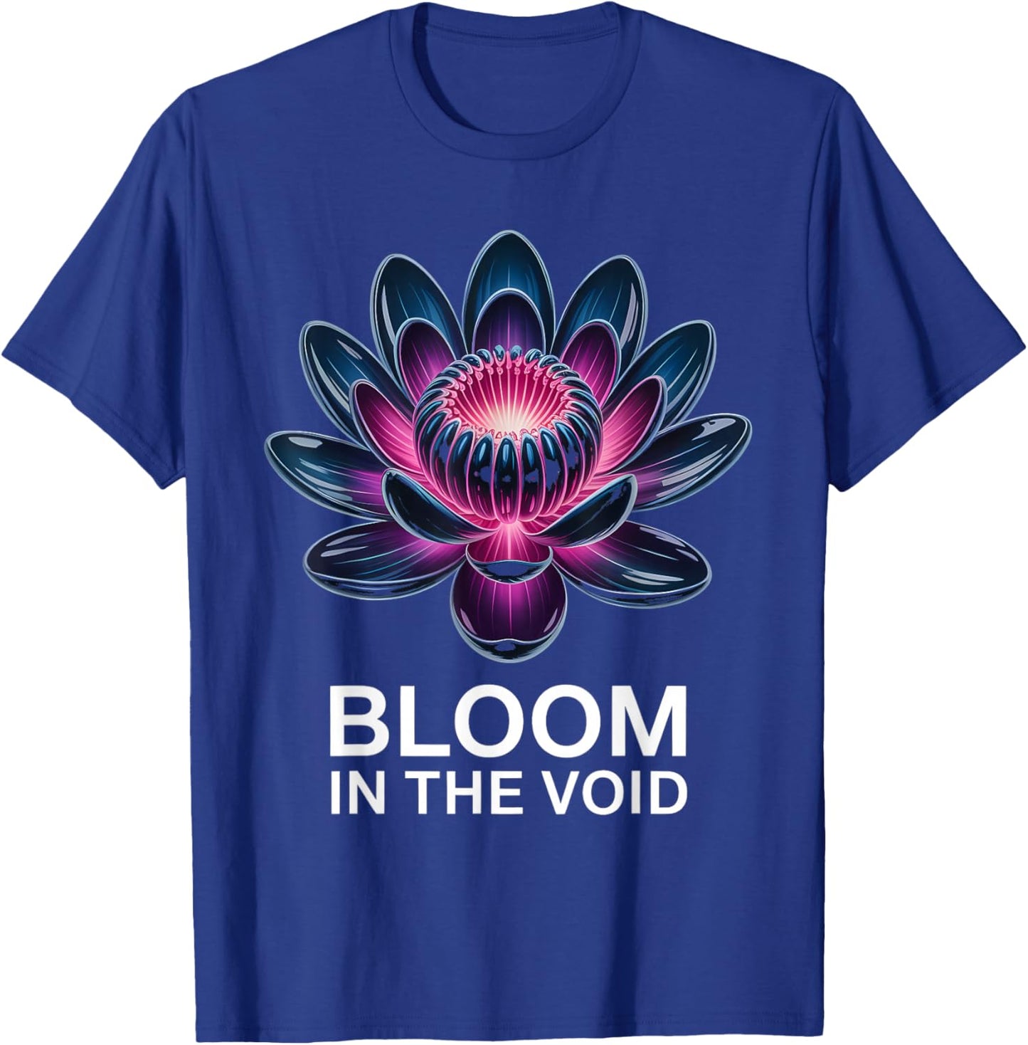 Bioluminescent Flower Space Noir Aesthetic T-Shirt - T-Shirt | Royal