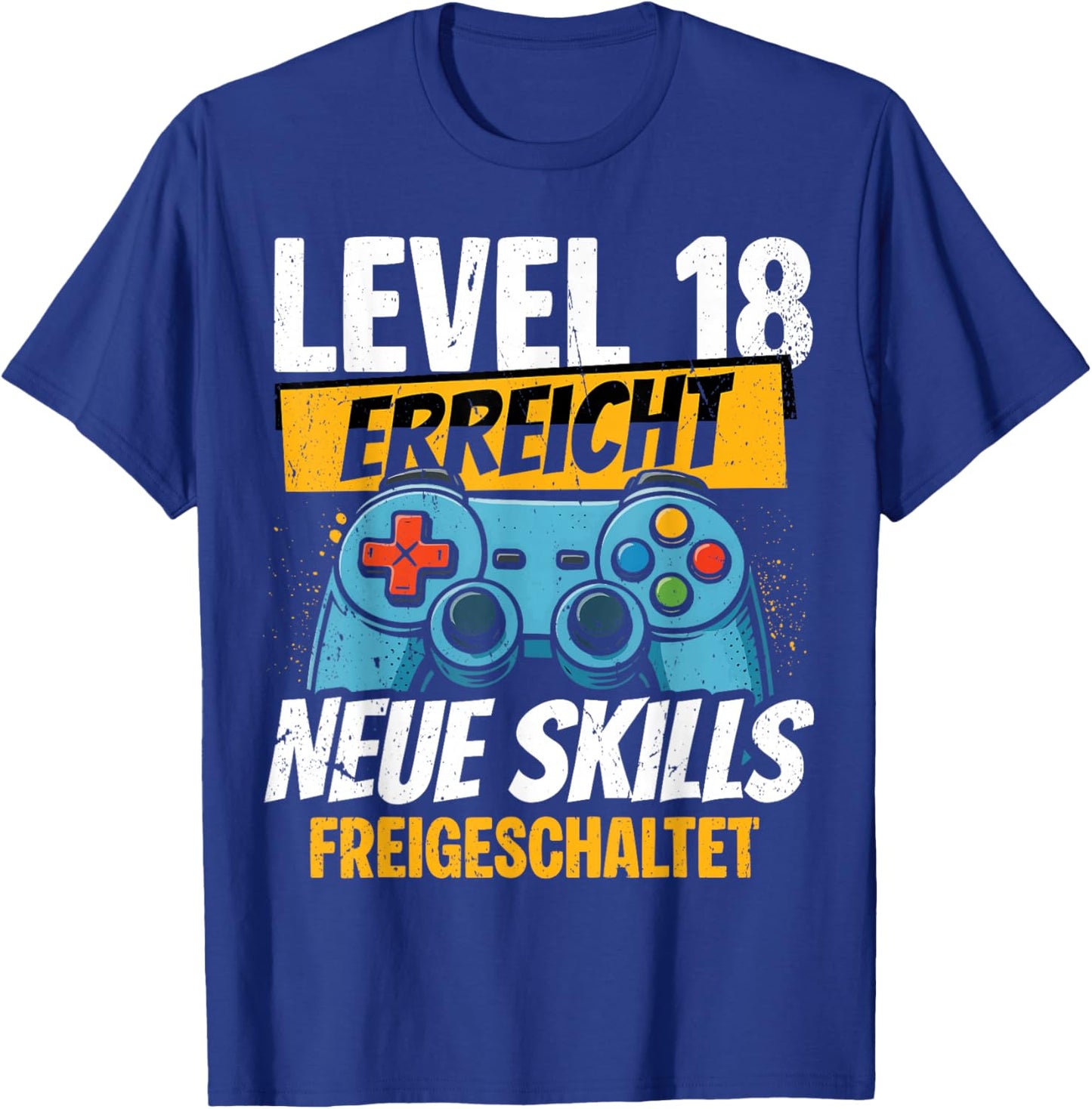 18. Geburtstag Jungen Video Gamer Level 18 Erreicht Mann T-Shirt - T-Shirt | Royal