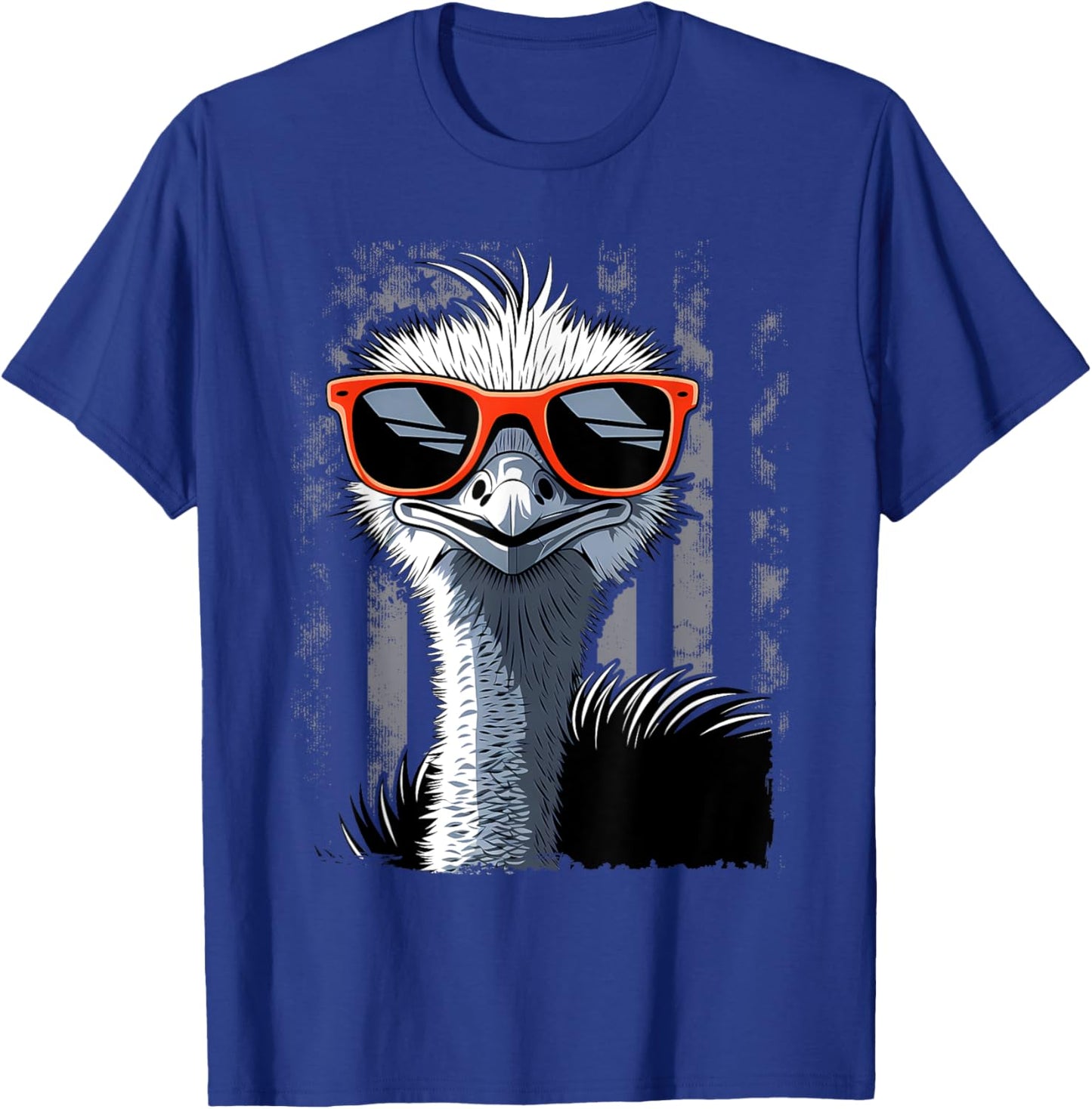 Cool Emu Bird Wearing Sunglasses Graphic Art T-Shirt - T-Shirt | Royal