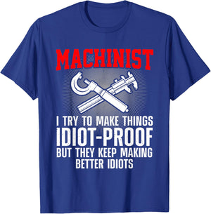 Machinist Art Dad CNC Machine Operator Machinist T-Shirt - T-Shirt | Royal