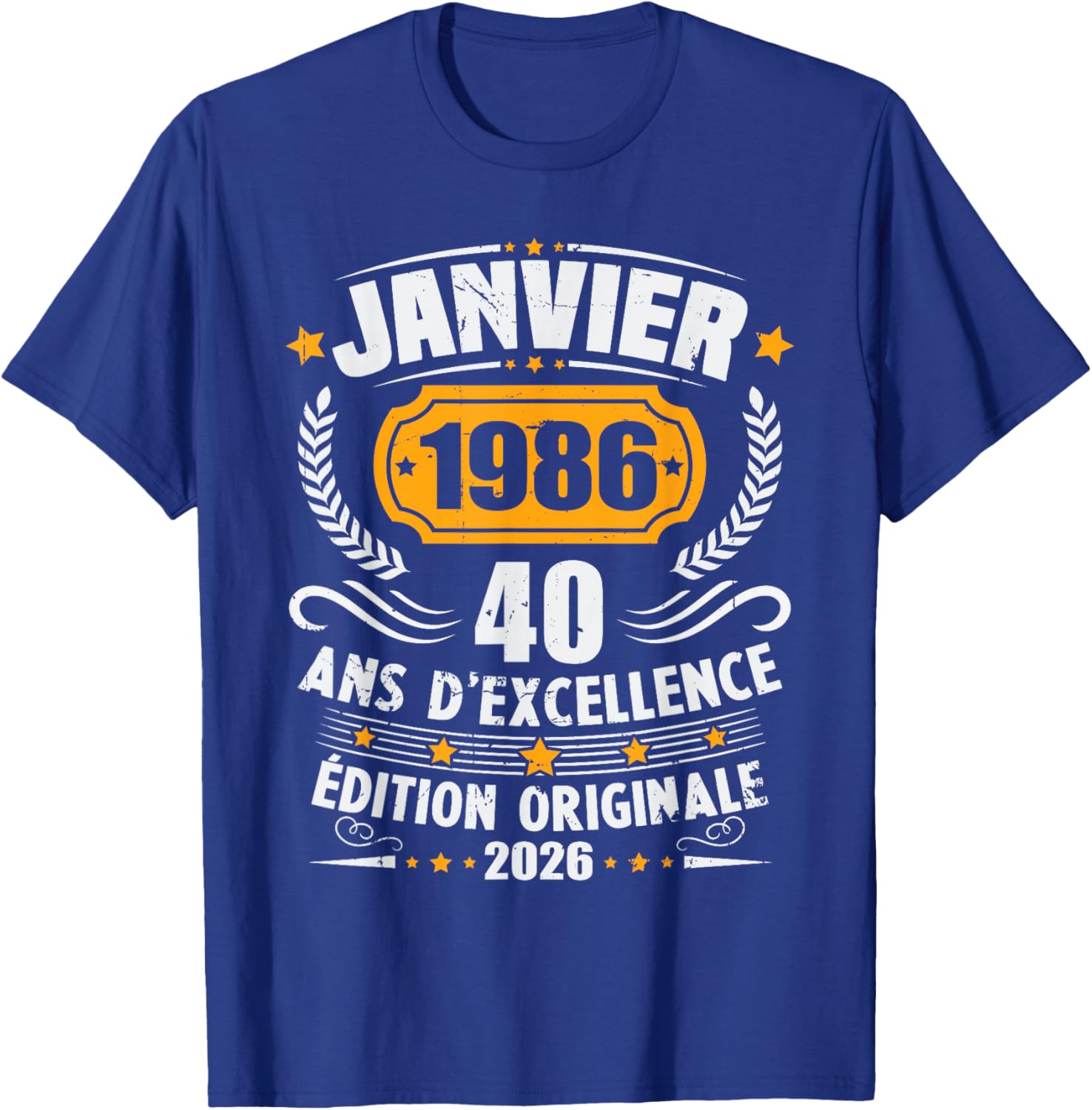 Vintage January 1986 Birthday Gift 40 Years Men T-Shirt - T-Shirt | Royal