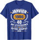 Vintage January 1986 Birthday Gift 40 Years Men T-Shirt - T-Shirt | Royal