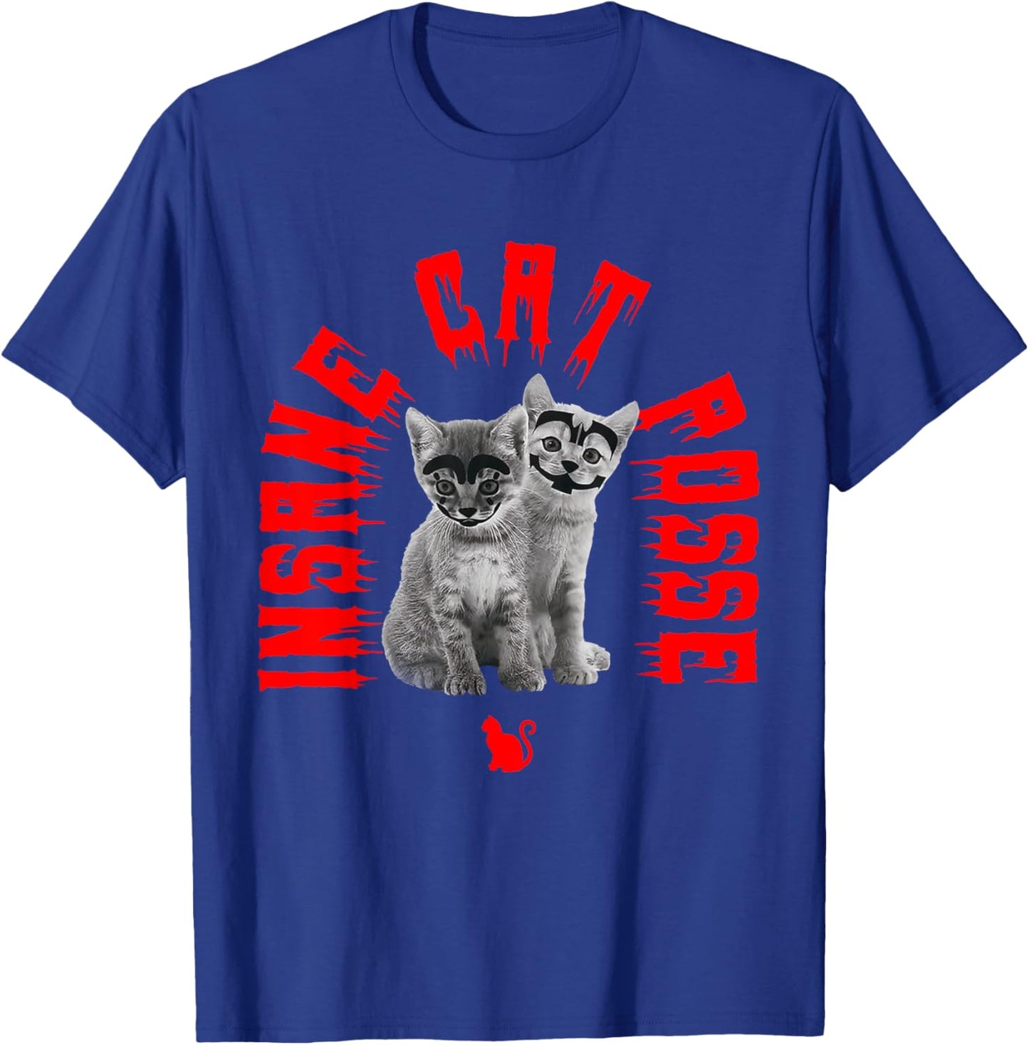 Insane Cat Posse Scary Cat Wear Horror Mask Spooky Women T-Shirt - T-Shirt | Royal