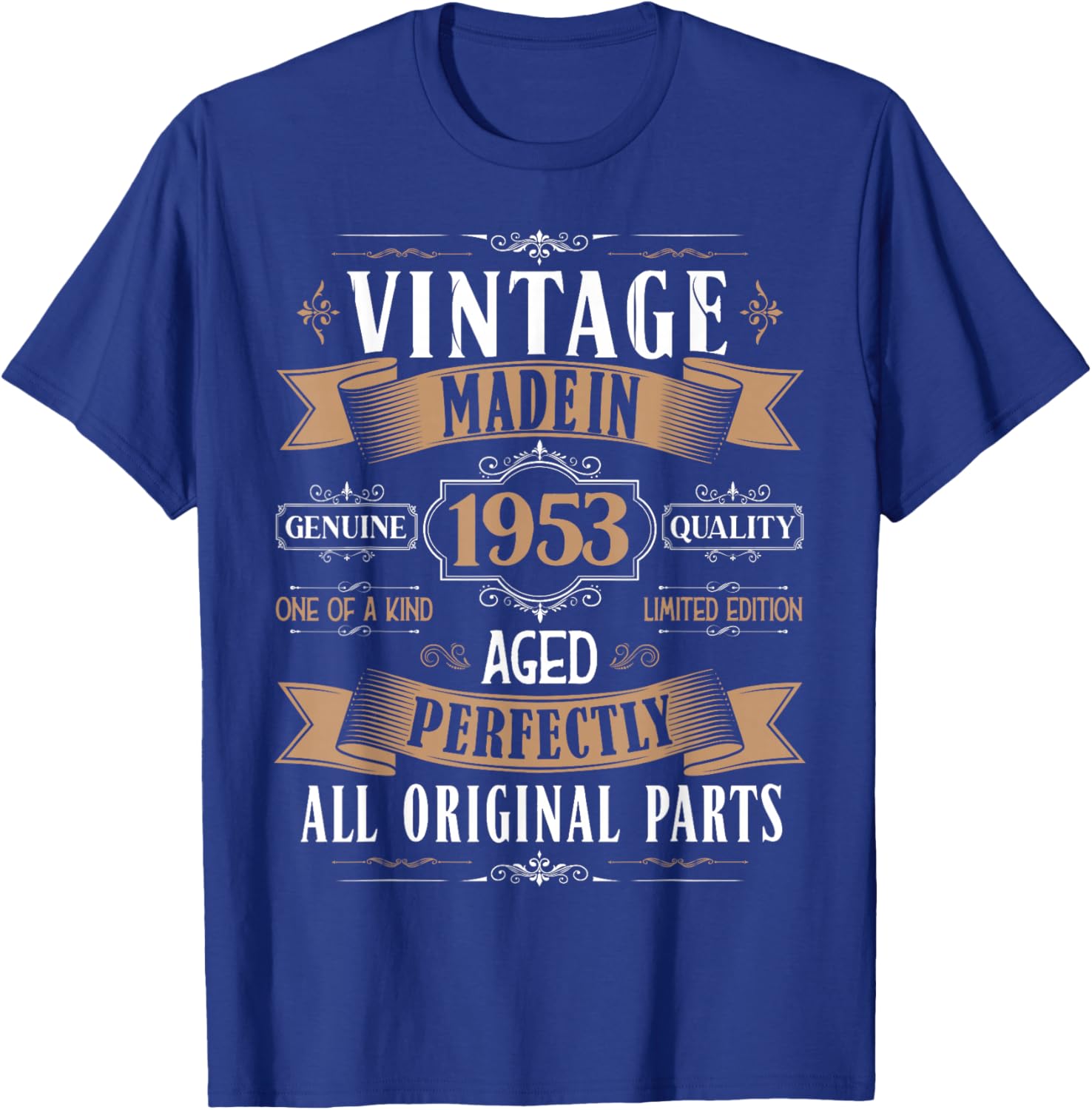 Vintage 72nd birthday men Born 1953 72 years old Bday T-Shirt - T-Shirt | Royal