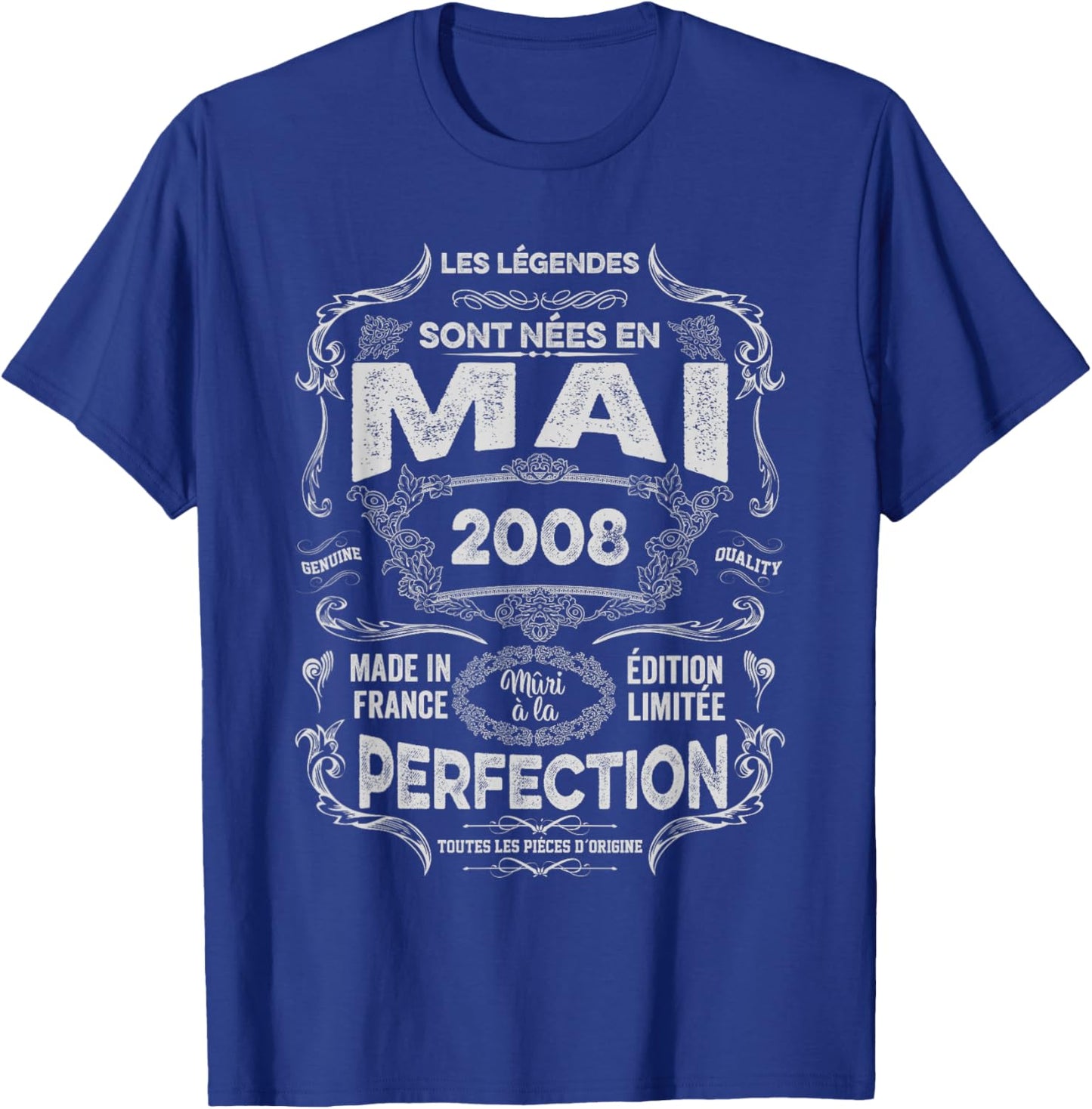 Vintage Les Légendes sont Nées en Mai 2008 18e Anniversaire T-Shirt - T-Shirt | Royal