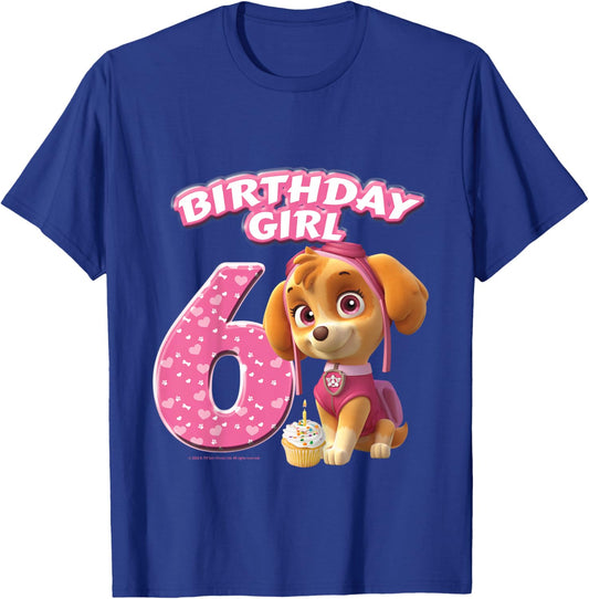Official Paw Patrol Skye Birthday Girl Age 6 T-Shirt - T-Shirt | Royal