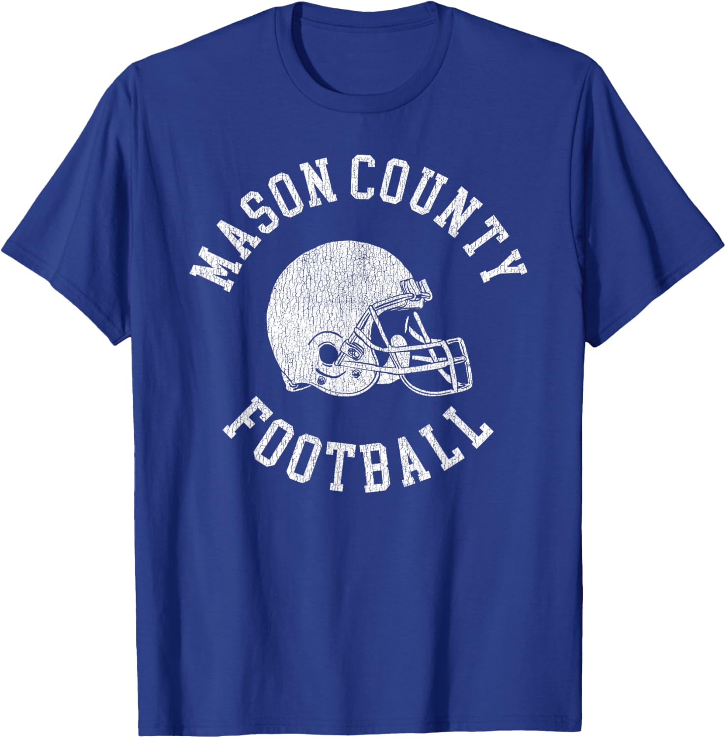 Mason County Football Throwback Football Helmet Retro T-Shirt - T-Shirt | Royal