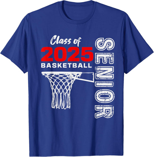 Basketball Senior Matching Class of 2025 Senior Basketball T-Shirt - T-Shirt | Royal