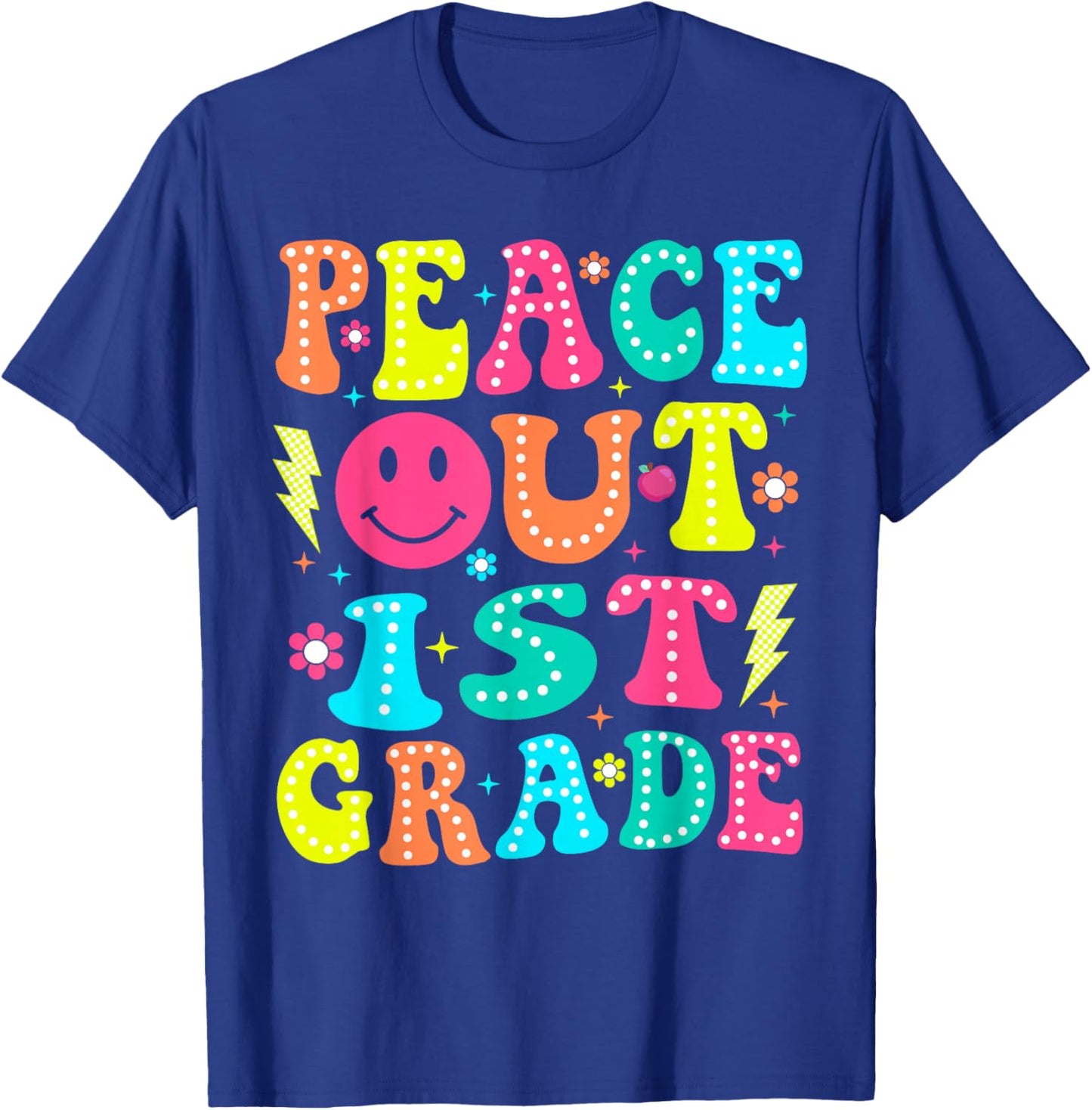 Peace Out 1st Grade Graduation Boys Girls Kids Class of 2026 T-Shirt - T-Shirt | Royal