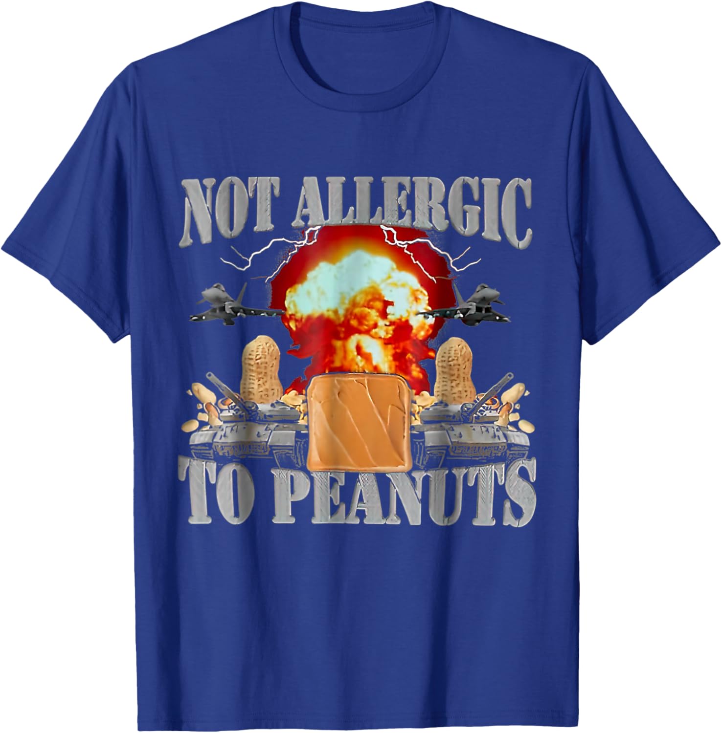 Not Allergic To Peanuts Funny Oddly Specific Dank Meme T-Shirt - T-Shirt | Royal