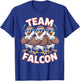Team Falcon Funny Cartoon Bird of Prey Birthday Nature Party T-Shirt - T-Shirt | Royal