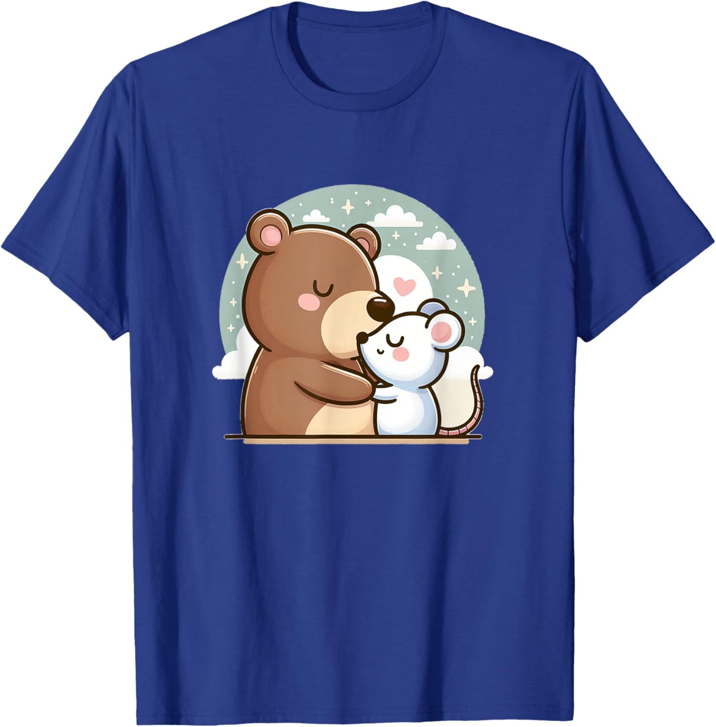 Cuddling Bear And Mouse In Love T-Shirt - T-Shirt | Royal