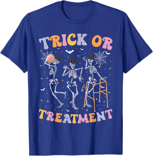 Trick or Treatment PT Physical Therapy Therapist Halloween T-Shirt - T-Shirt | Royal