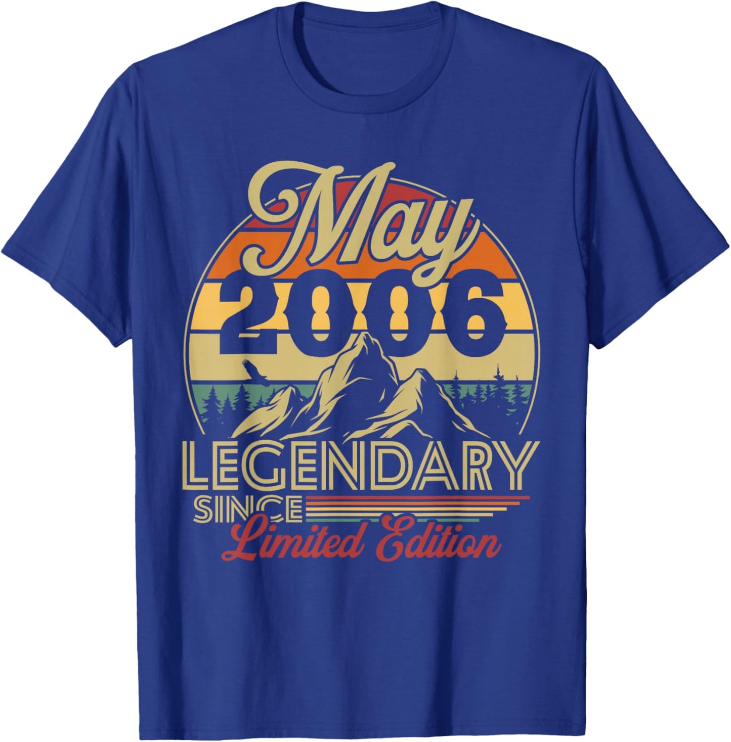 Vintage Anniversaire 20 Ans pour Né en Mai 2006 Cadeau T-Shirt - T-Shirt | Royal