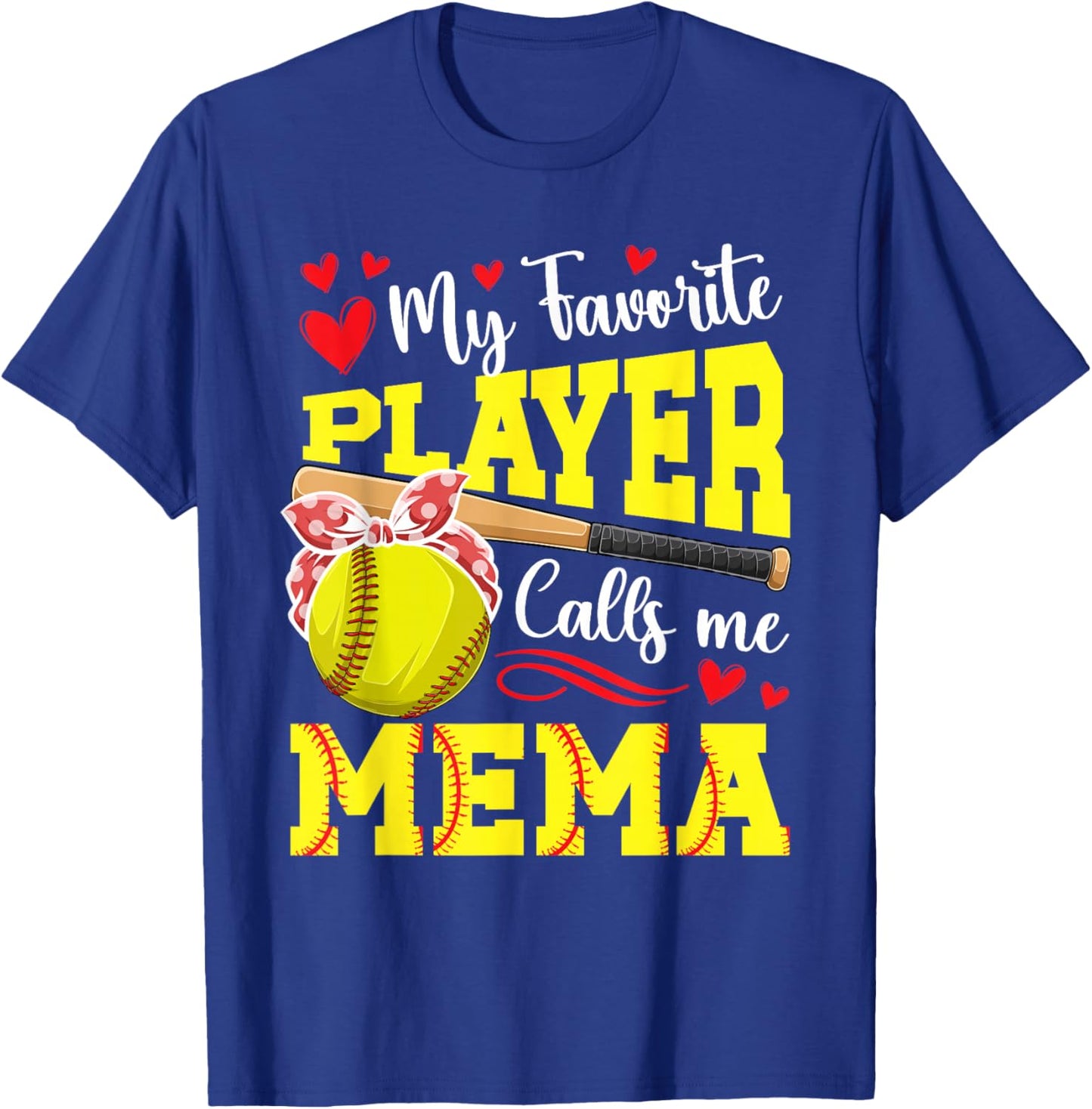 Proud Softball Mema Of A Softball Player Mema T-Shirt - T-Shirt | Royal