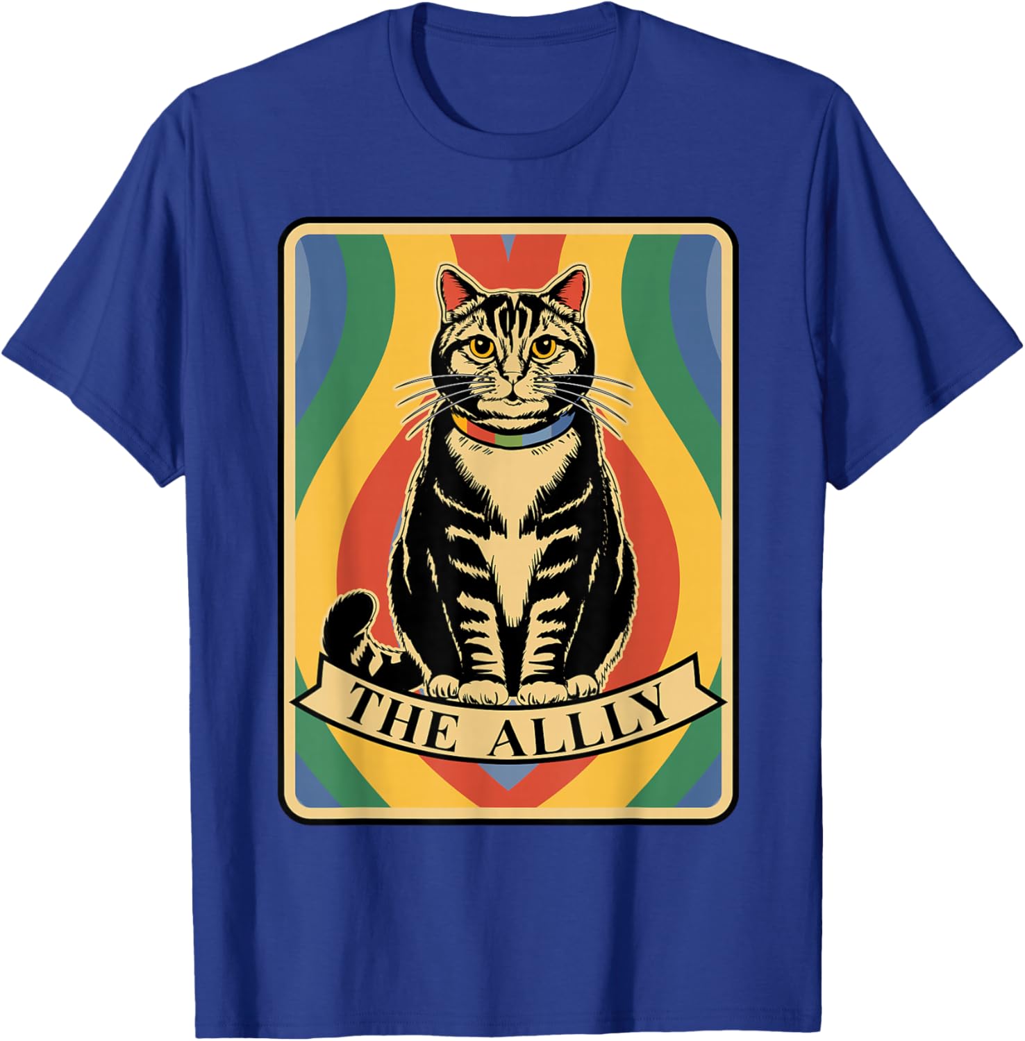 LGBT Ally Cat Tarot Card Gay Pride Month Rainbow Flag LGBTQ T-Shirt - T-Shirt | Royal