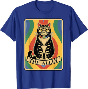 LGBT Ally Cat Tarot Card Gay Pride Month Rainbow Flag LGBTQ T-Shirt - T-Shirt | Royal