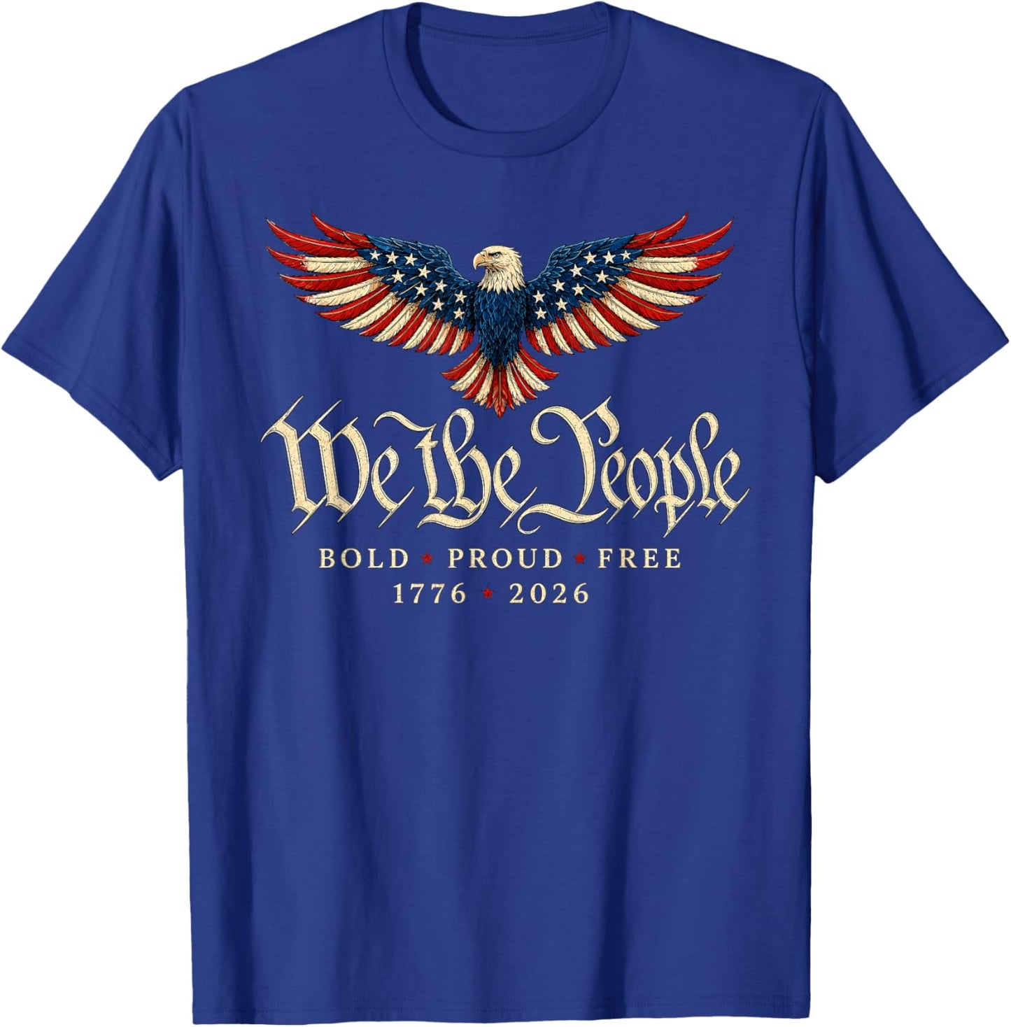 Patriotic Eagle 1776 2026 250th Anniversary T-Shirt - T-Shirt | Royal