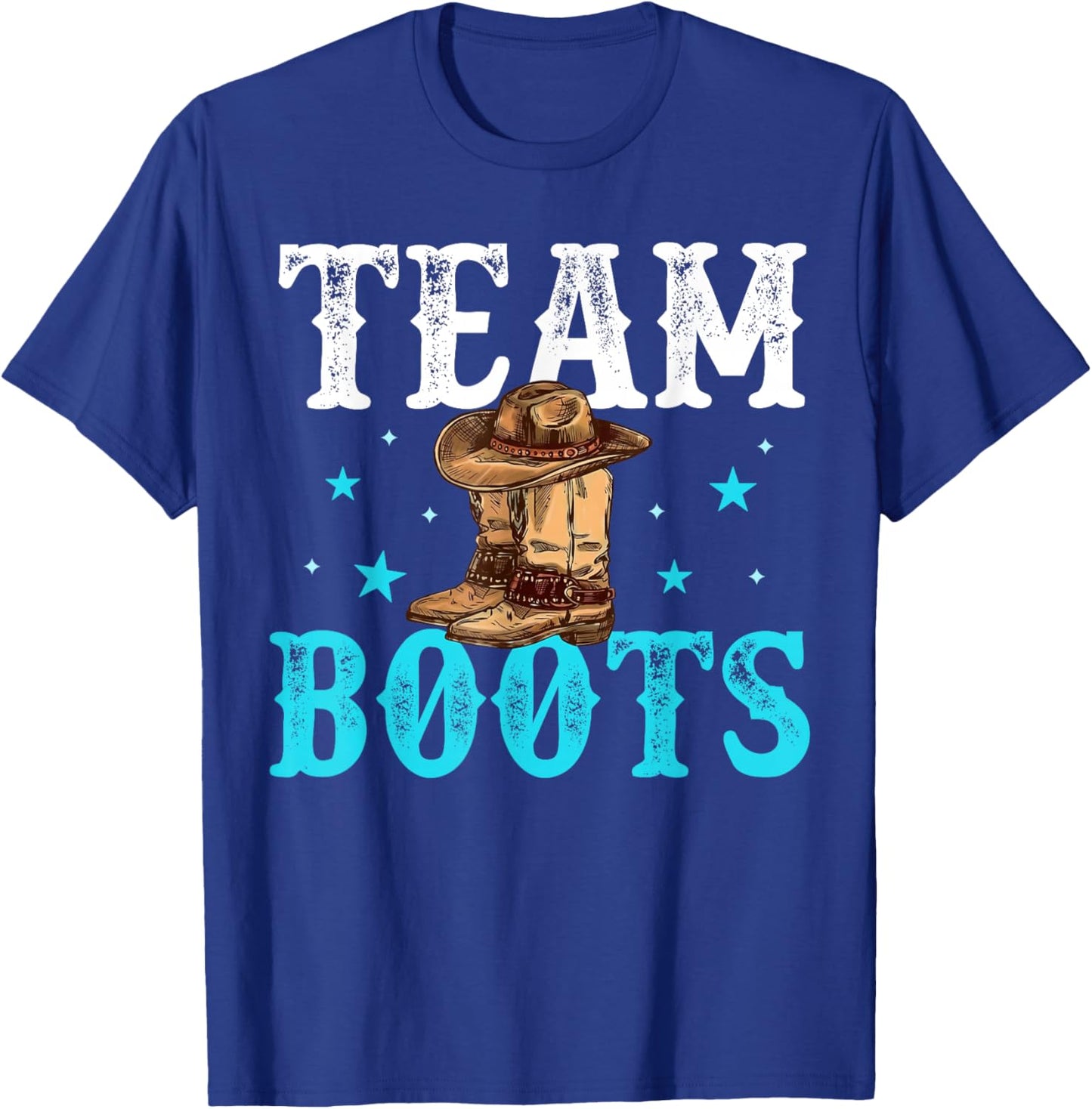Boots Or Bows Team Boy Girl Western Gender Reveal Family T-Shirt - T-Shirt | Royal