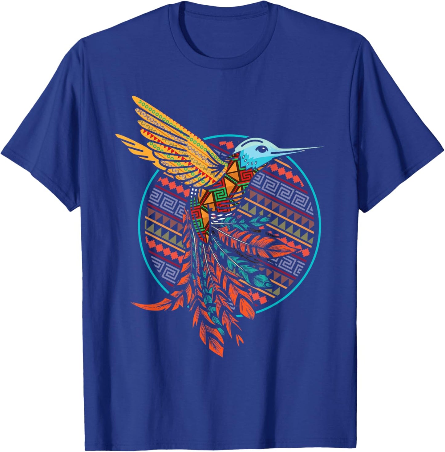 InGENIUS Native American Indian Day Shirts & Gifts Hummingbird Tribal Art Native American Indian Indigenous T-Shirt - T-Shirt | Royal