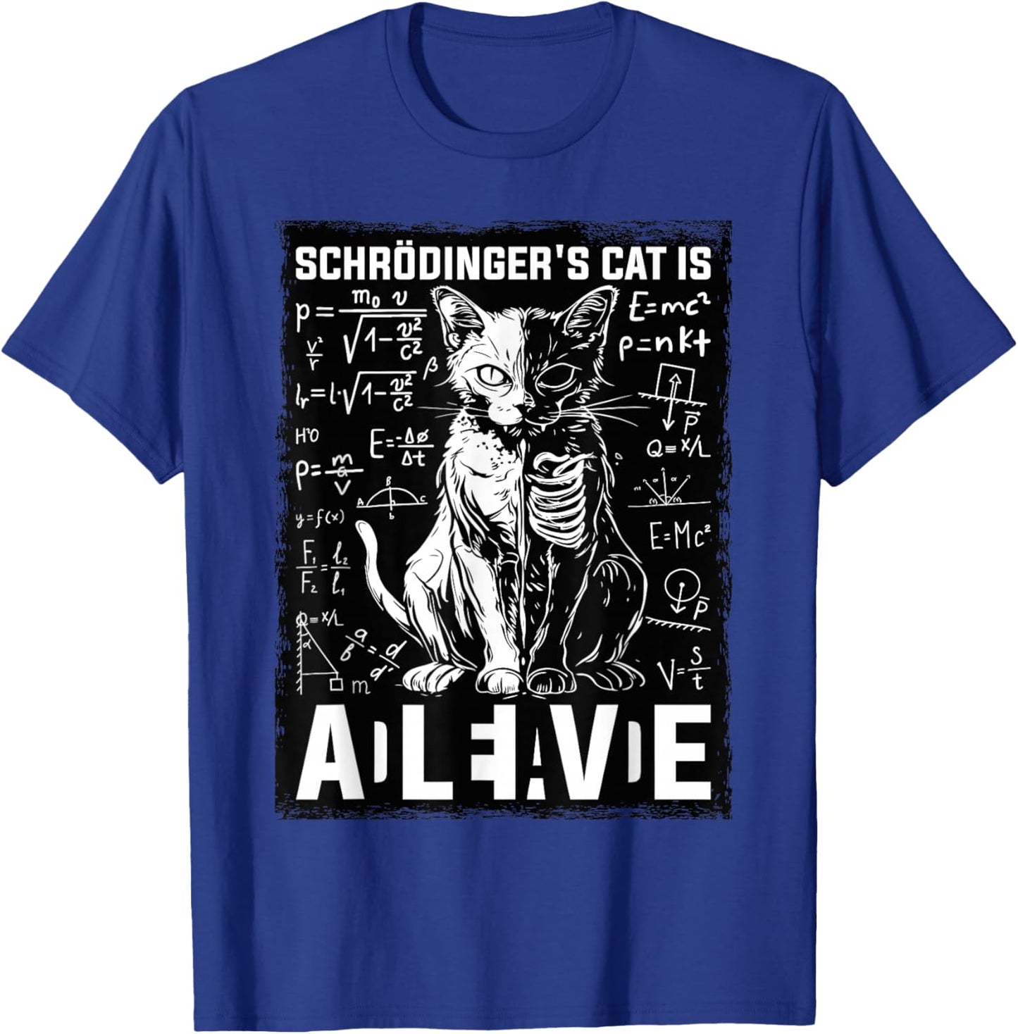 Schrodinger's Cat Dead And Alive Physics T-Shirt - T-Shirt | Royal