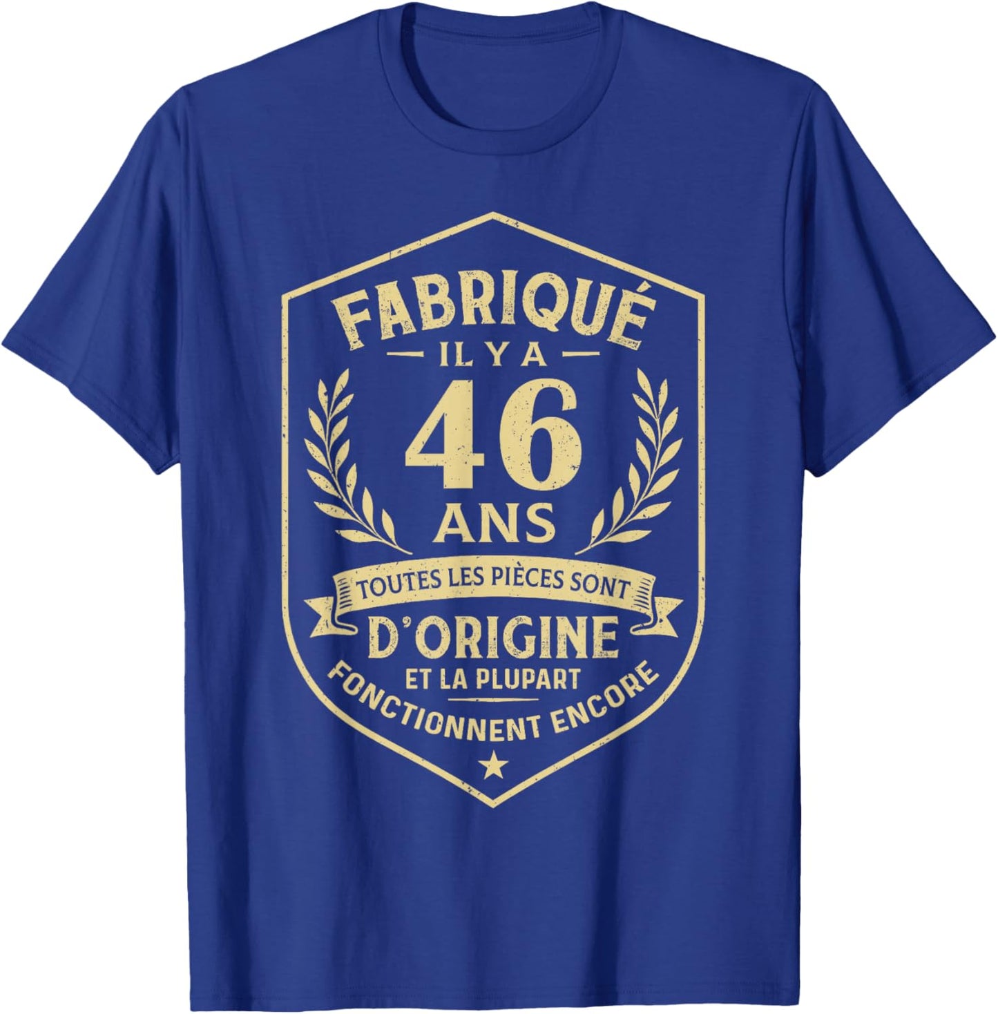 Made 46 Years Ago Original Parts 46th Birthday T-Shirt - T-Shirt | Royal
