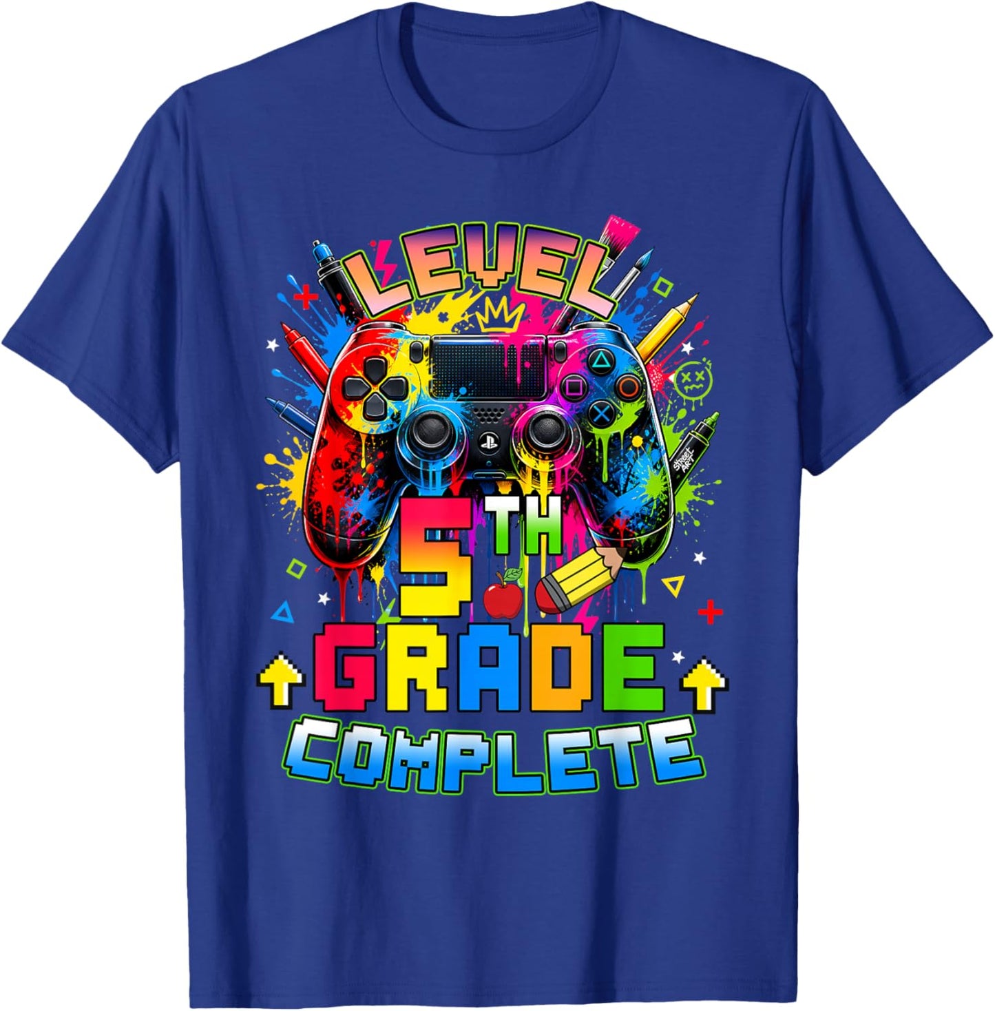 Level 5th Grade Complete Graduation Last Day of School Boys T-Shirt - T-Shirt | Royal