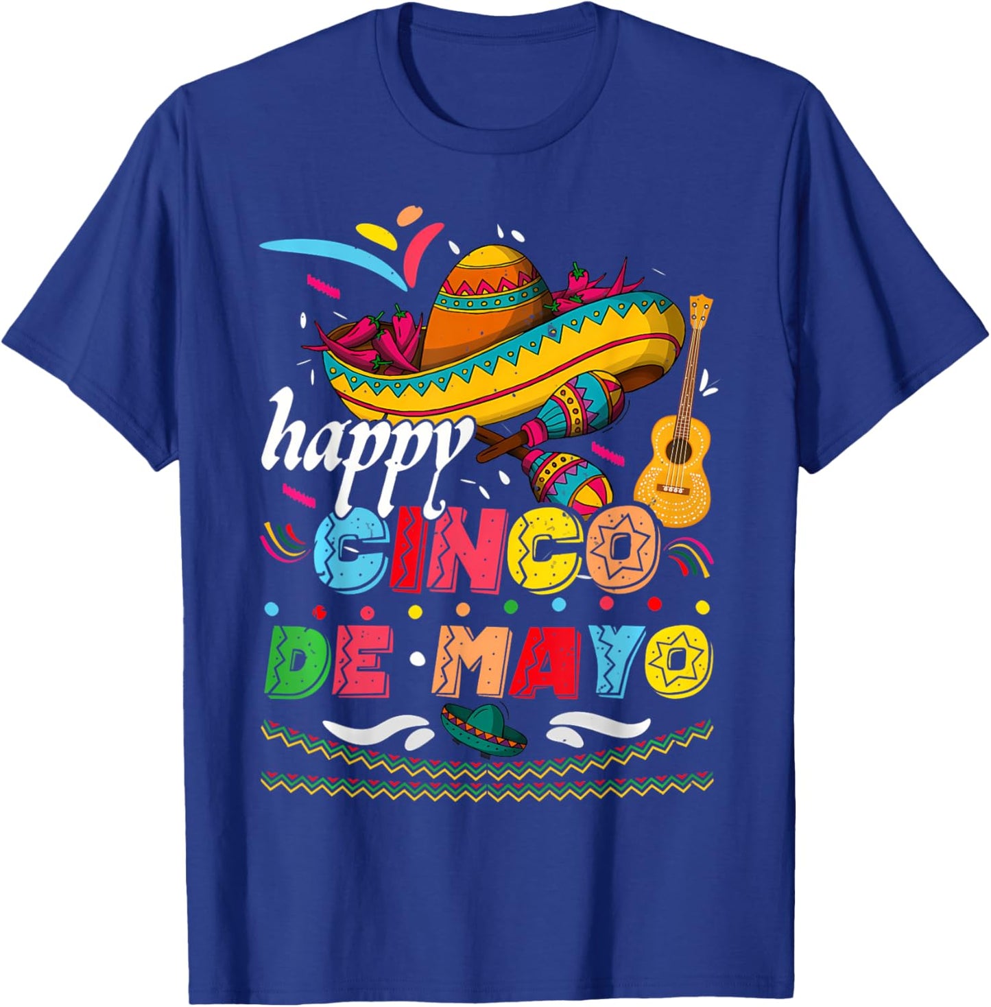 Happy 5 De Mayo Cinco De Mayo Viva Mexico 5 De Mayo T-Shirt - T-Shirt | Royal
