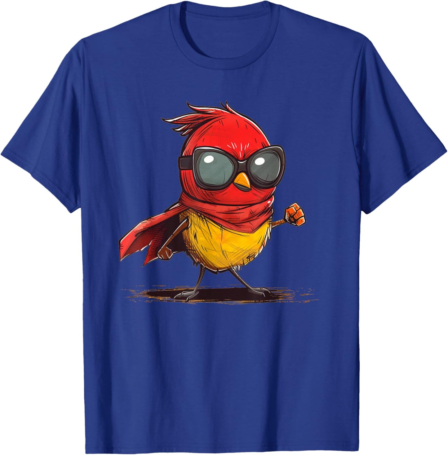 Funny Hero Bird with Cape and Sunglasses Costume T-Shirt - T-Shirt | Royal