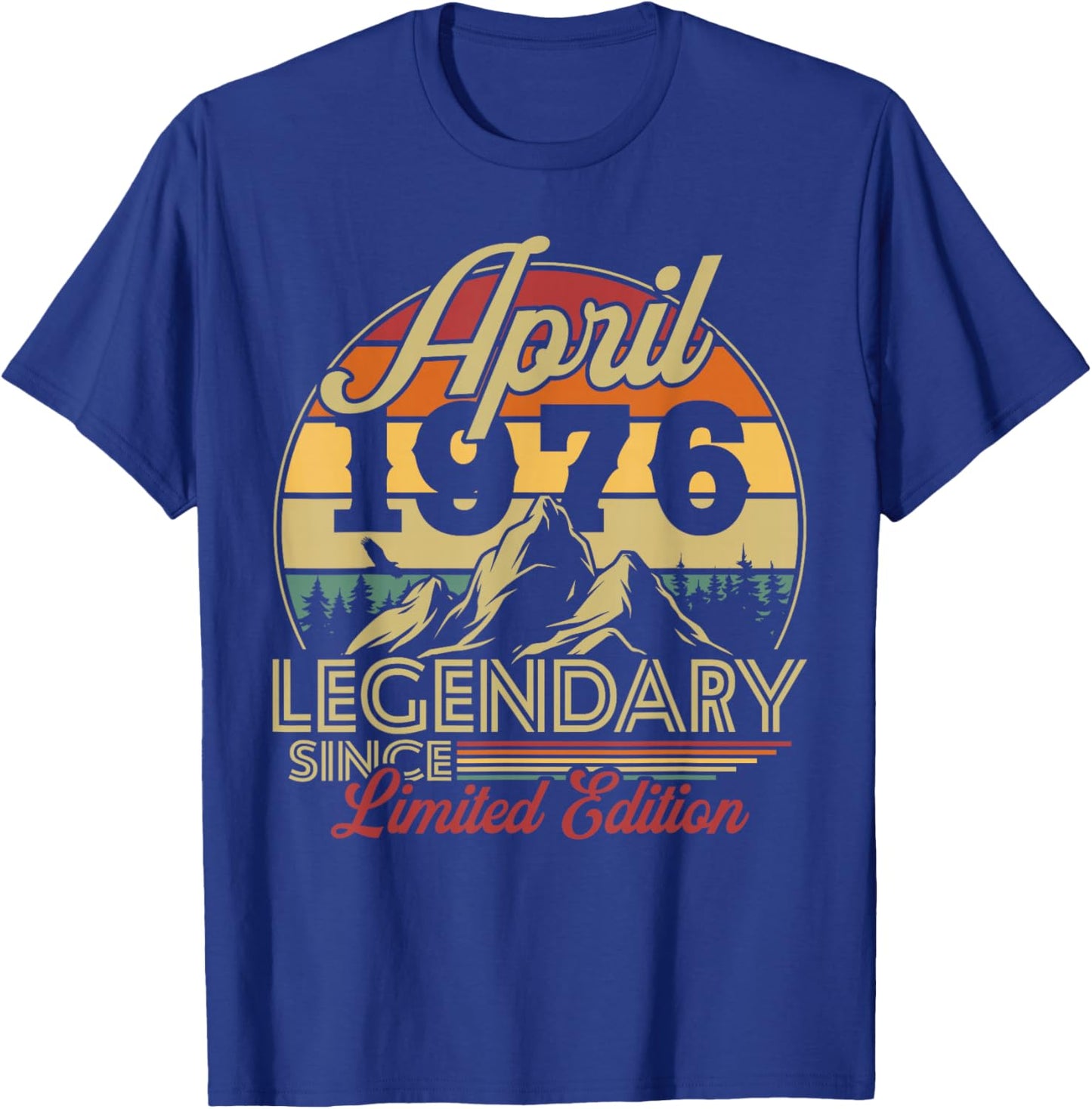Vintage Cadeau d'anniversaire 50 Ans pour Né en Avril 1976 T-Shirt - T-Shirt | Royal