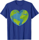 Earth Day Love Heart World Globe T-Shirt - T-Shirt | Royal