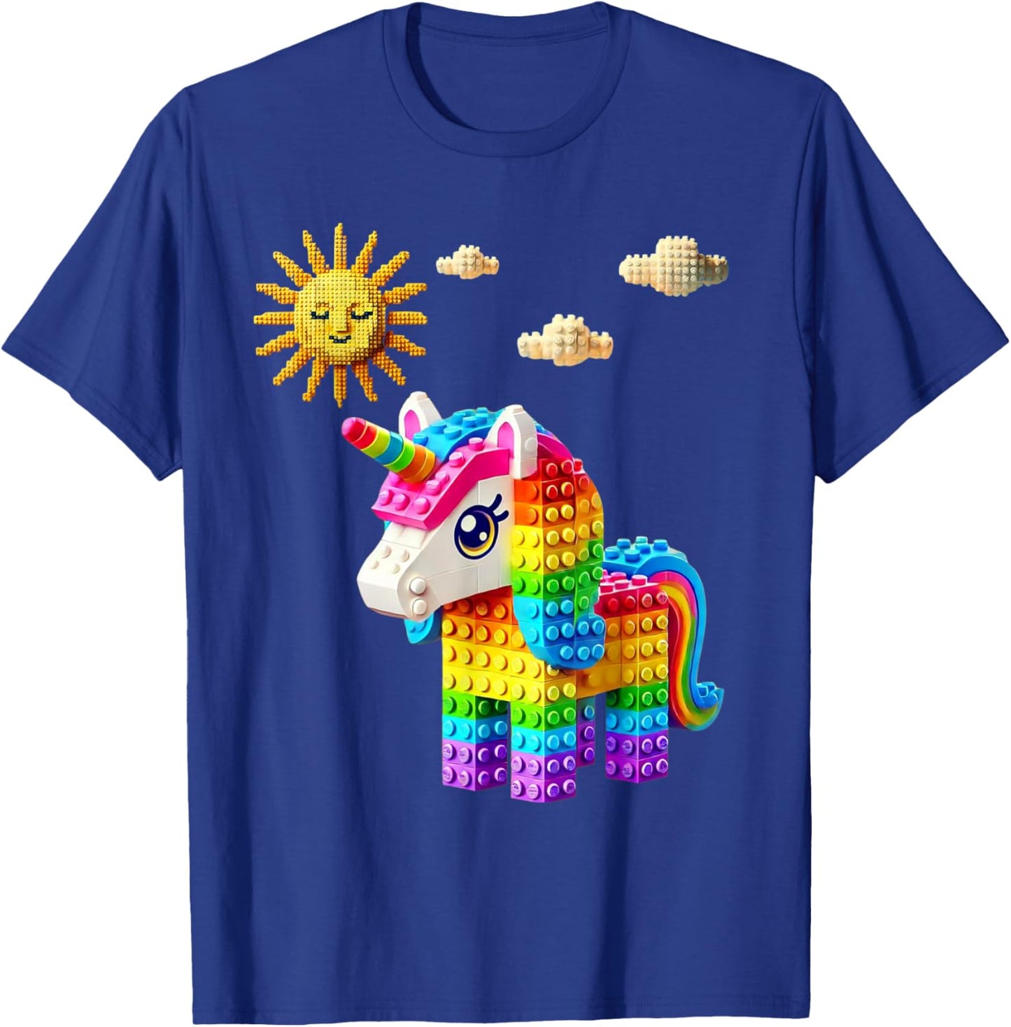 Unicorn Lover Master Builder Bricks Blocks Play Toys Girls T-Shirt - T-Shirt | Royal