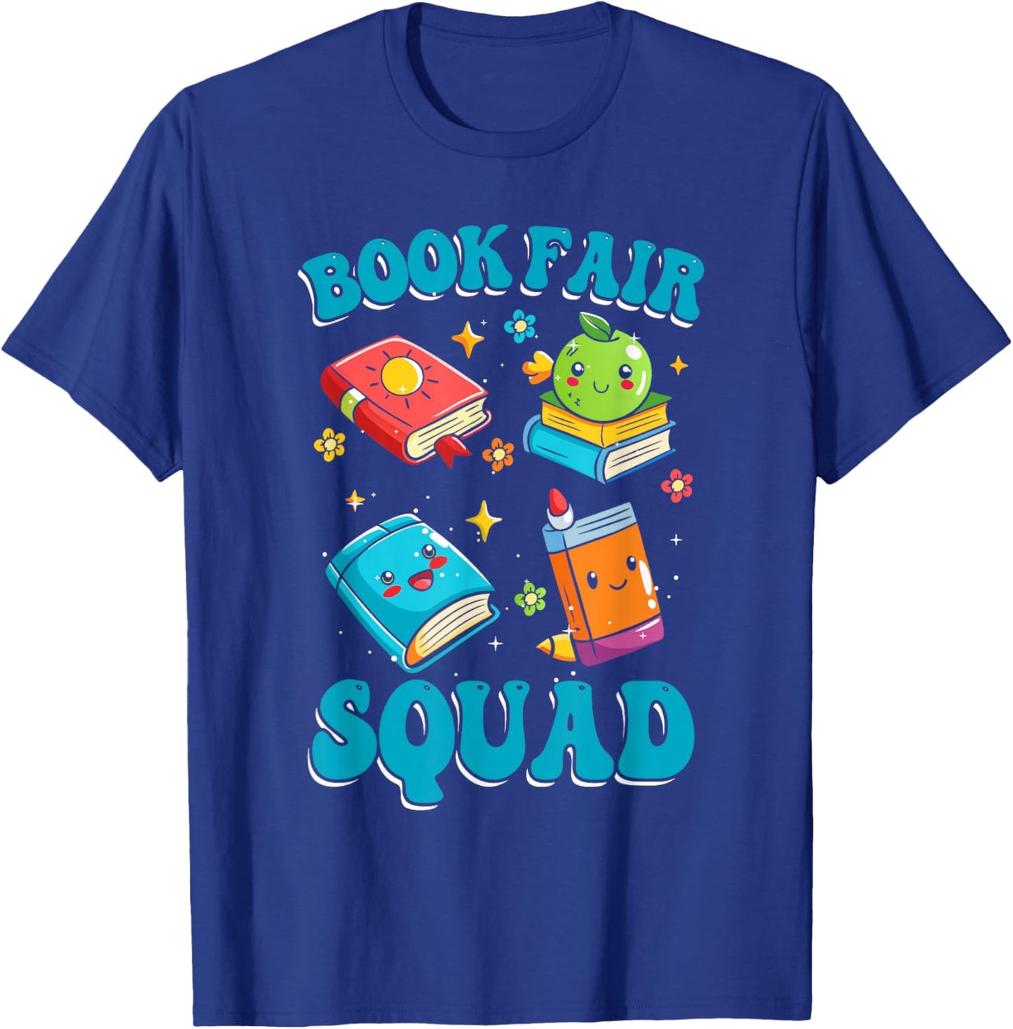 Book Fair Kids Bookworm Library Librarian T-Shirt - T-Shirt | Royal