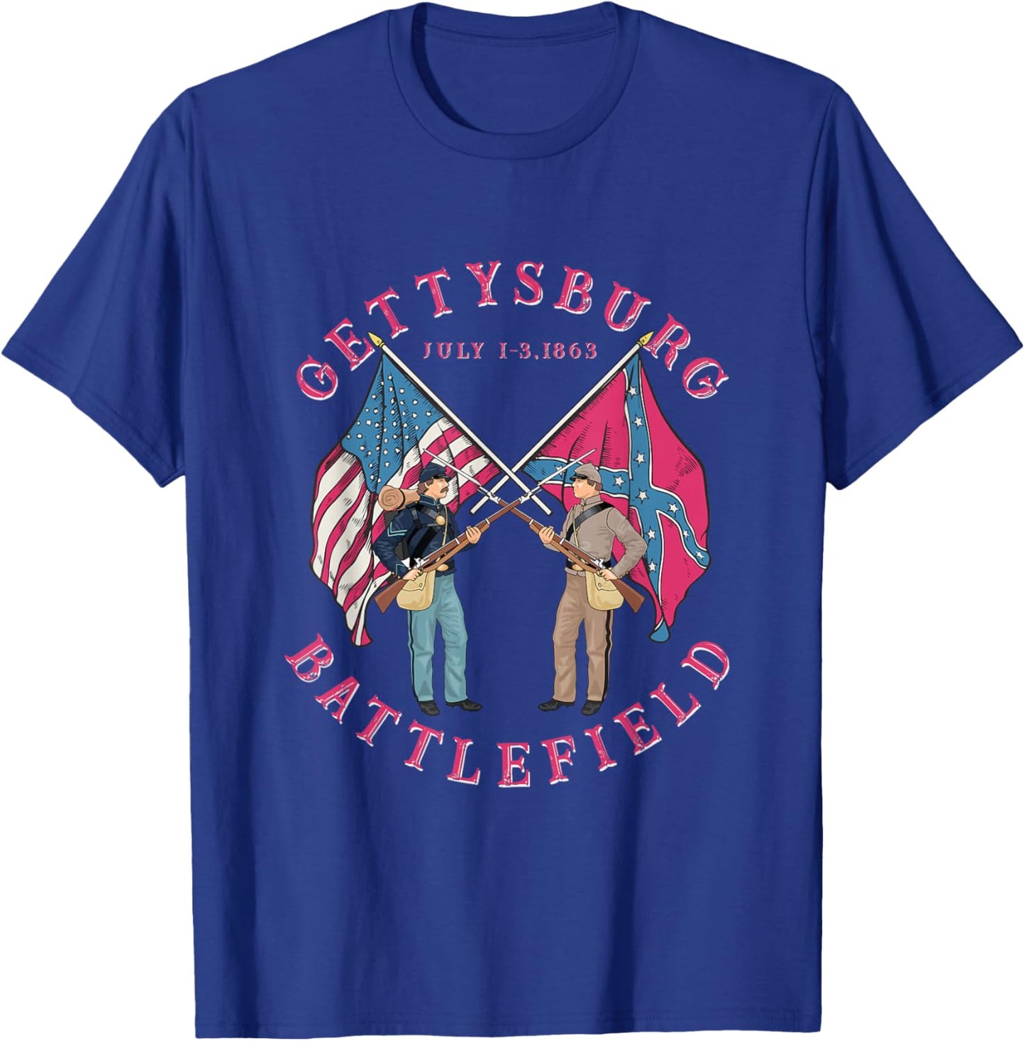 Vintage Gettysburg Battlefield American History T-Shirt - T-Shirt | Royal