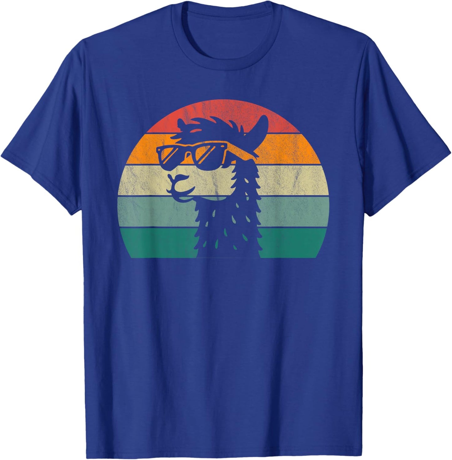 Retro Alpaca Design (Multi-Colour) | Sunset Llama , black, S T-Shirt - T-Shirt | Royal