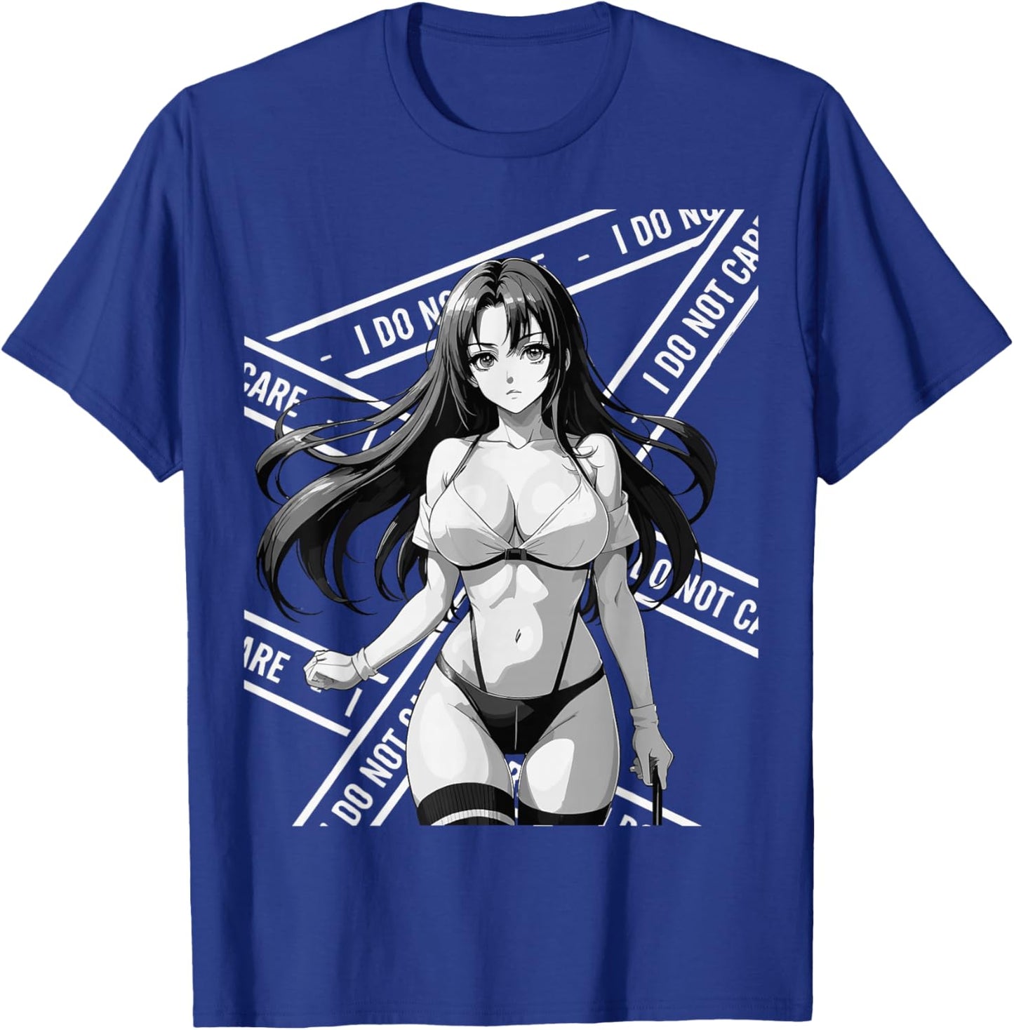 Sexy Waifu Otaku Anime Girl Japanese in Black and White Art T-Shirt - T-Shirt | Royal