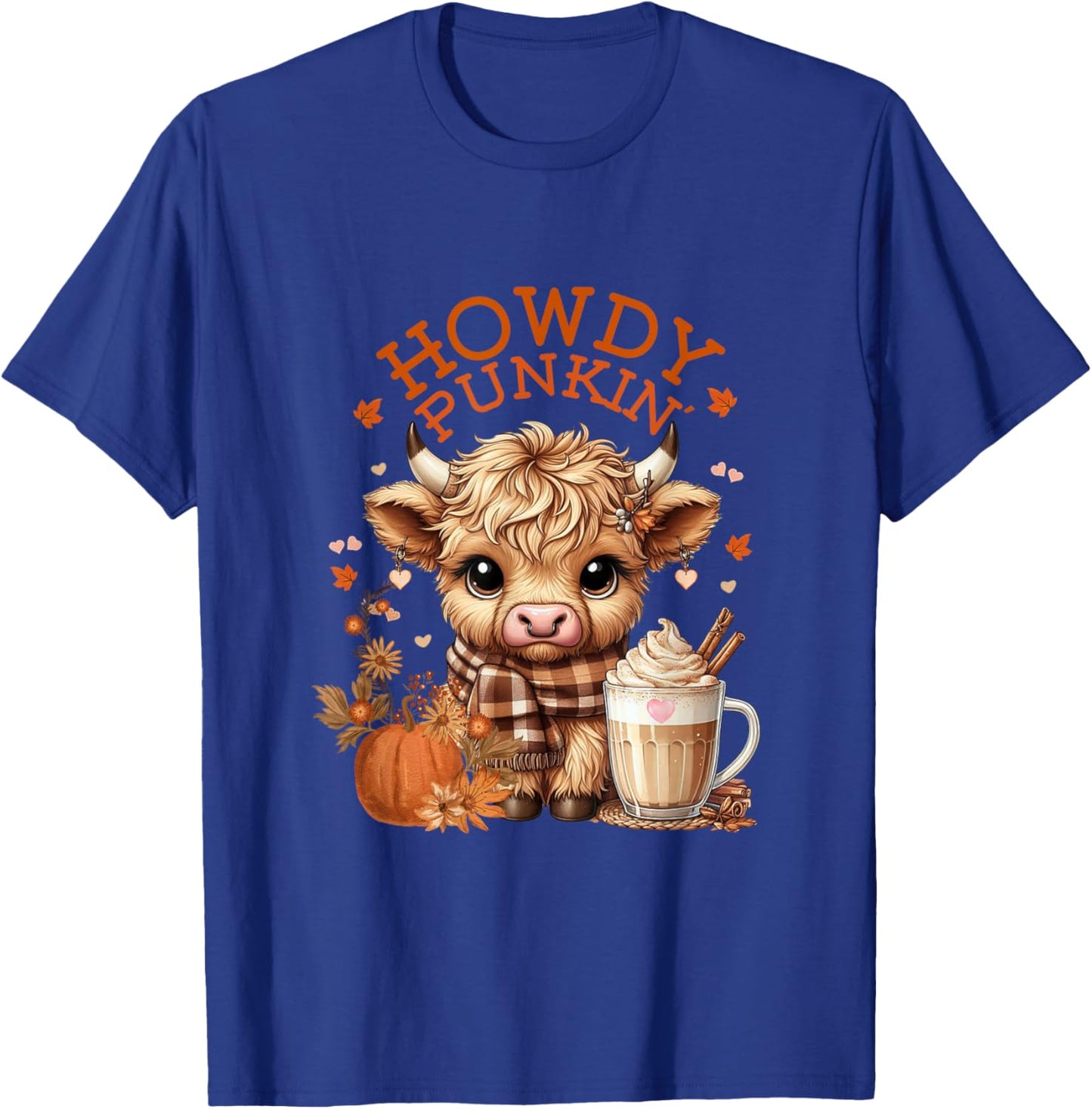 Highland Cow, Cute and Cozy Ready for Fall Fun! T-Shirt - T-Shirt | Royal