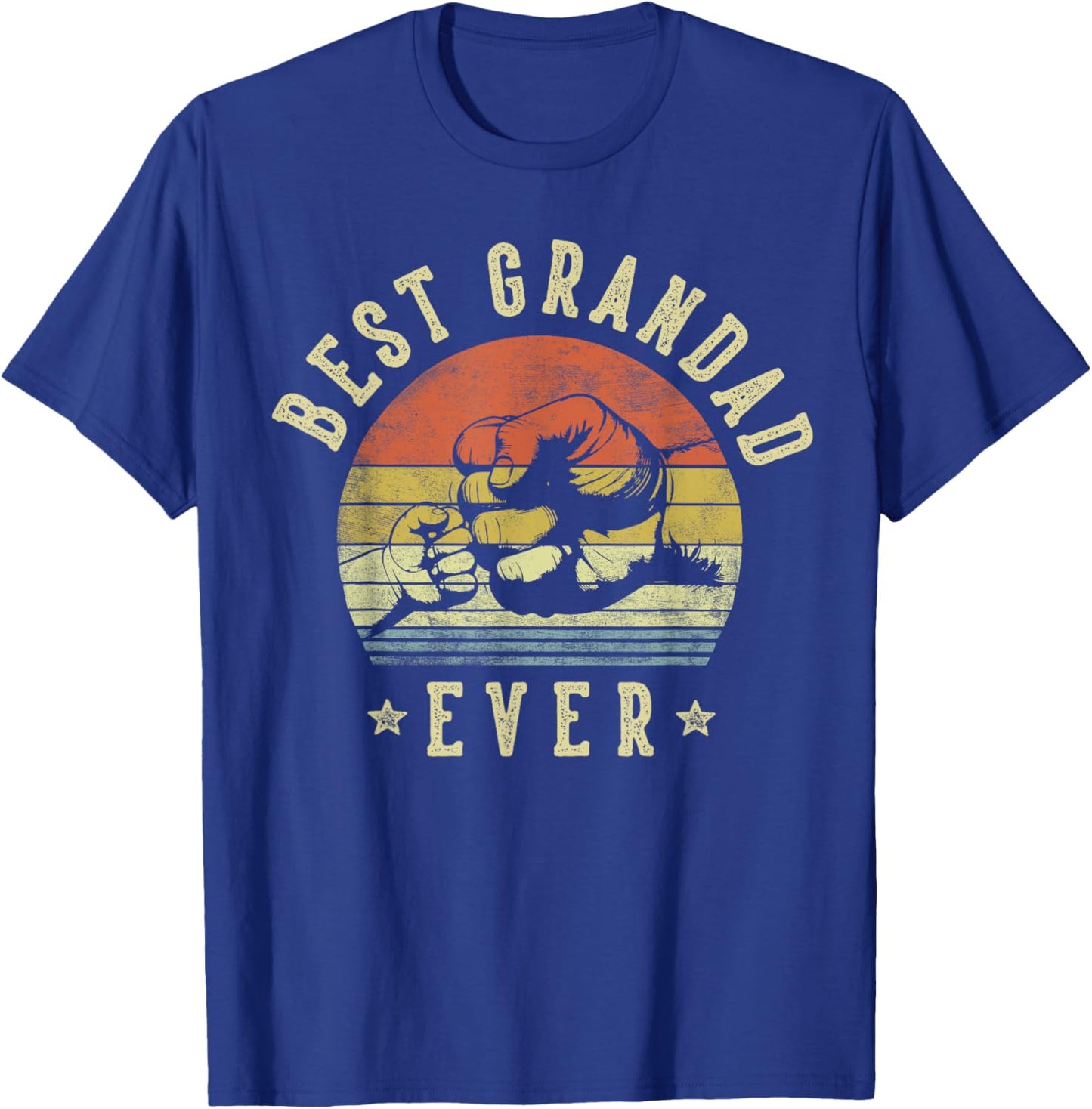 Best Grandad Ever - Retro Fist Bump Vintage Design Grandad T-Shirt - T-Shirt | Royal